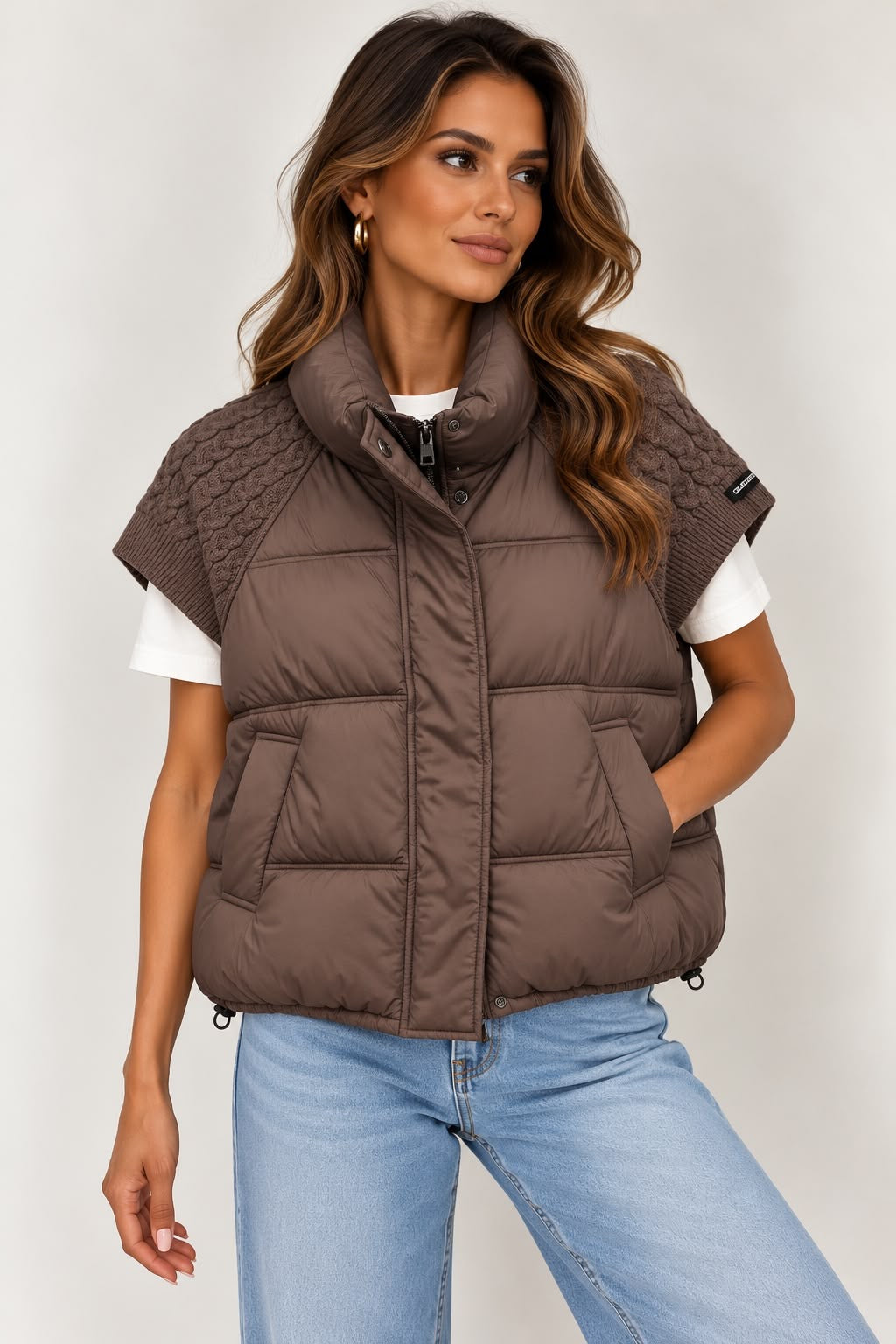 Melissa puffer vest brown