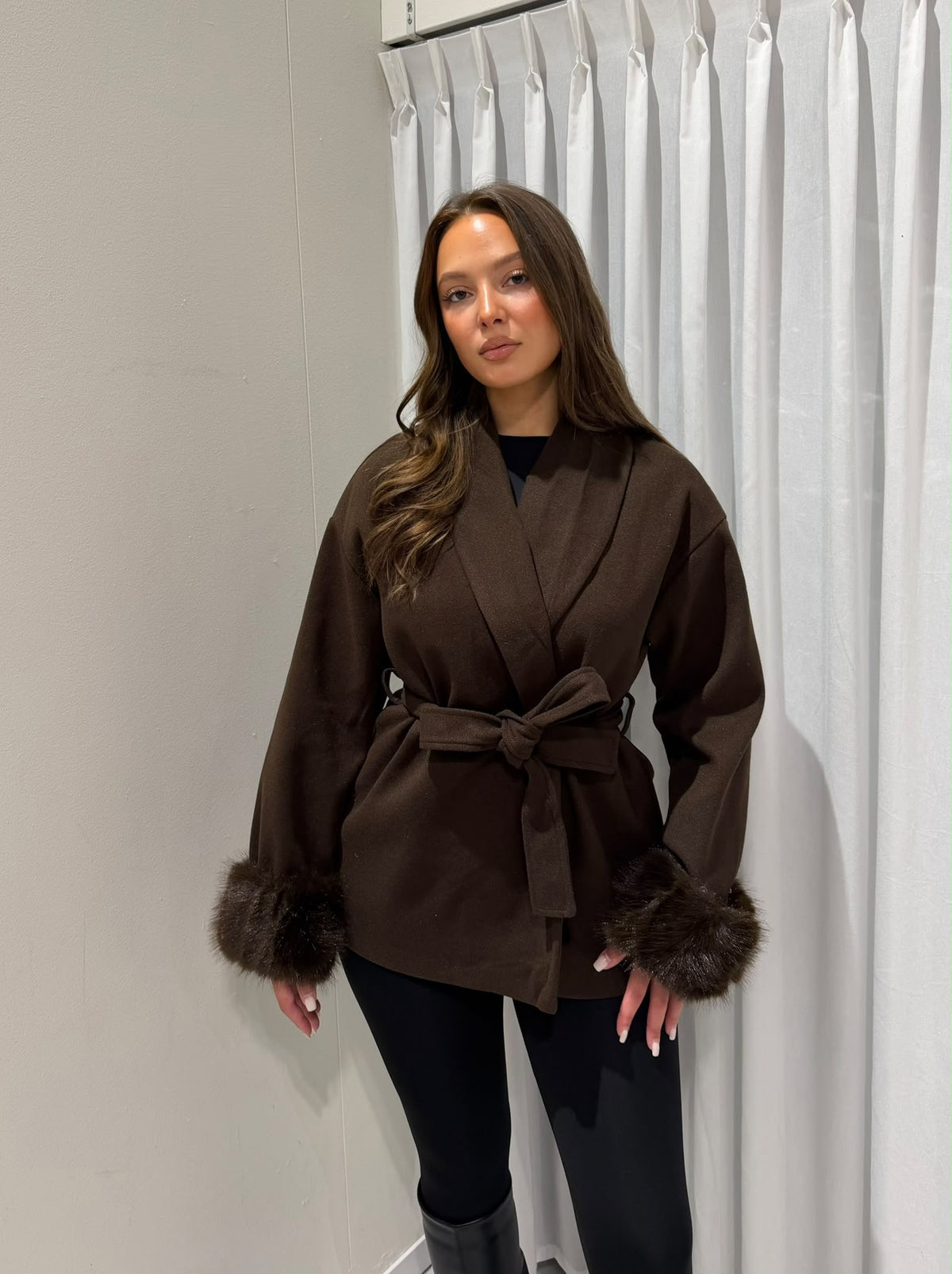 Sophie short coat brown