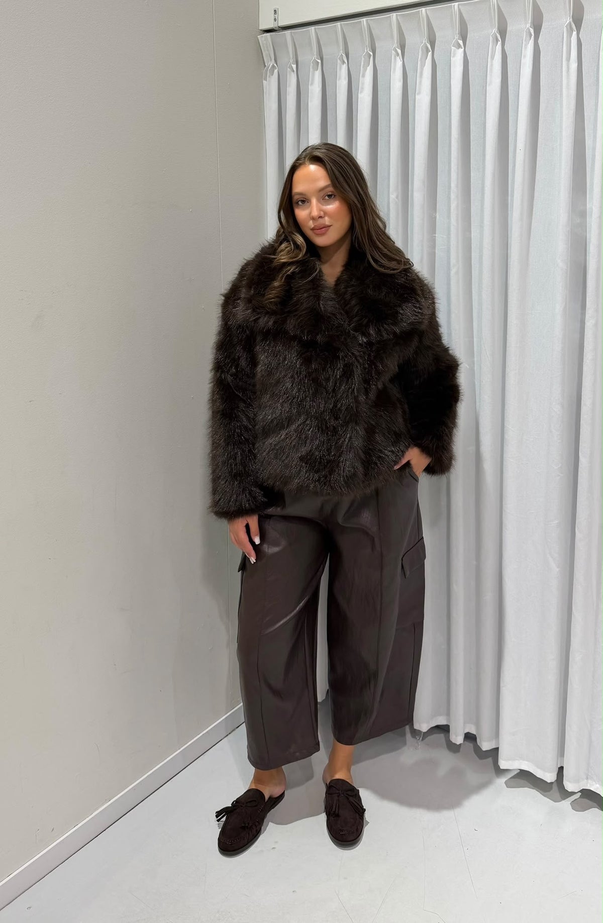 Kiera fur jacket brown