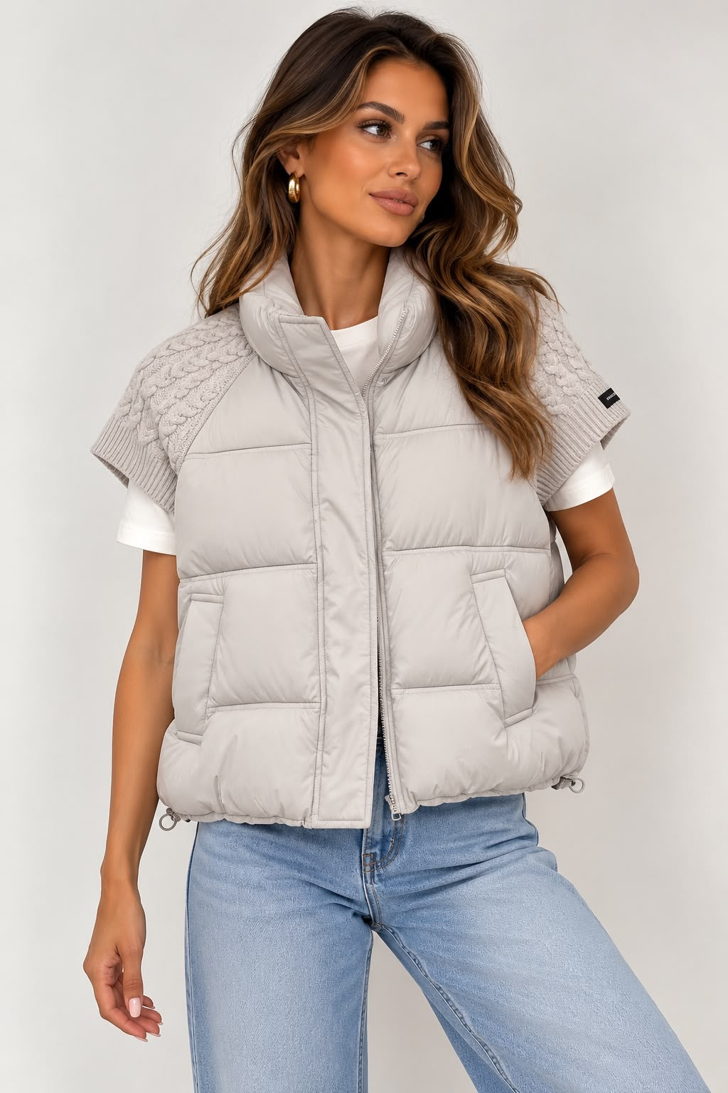 Melissa puffer vest beige
