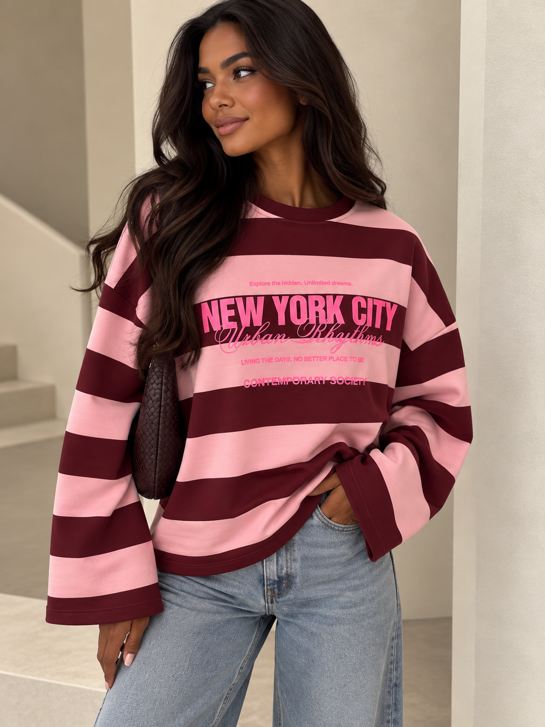 New York sweater pink
