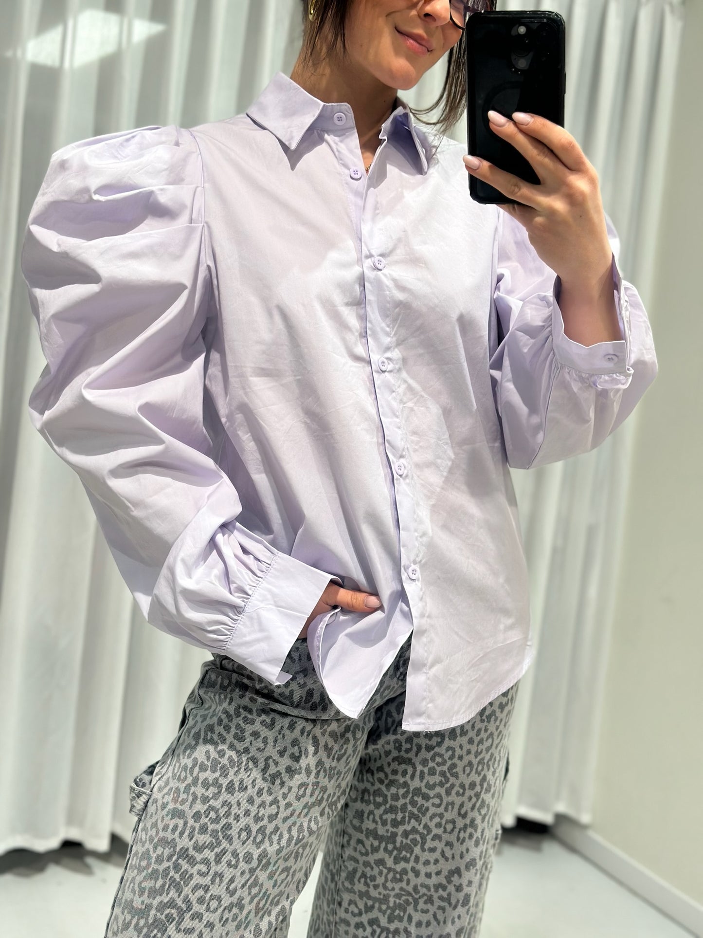 Dominique blouse purple