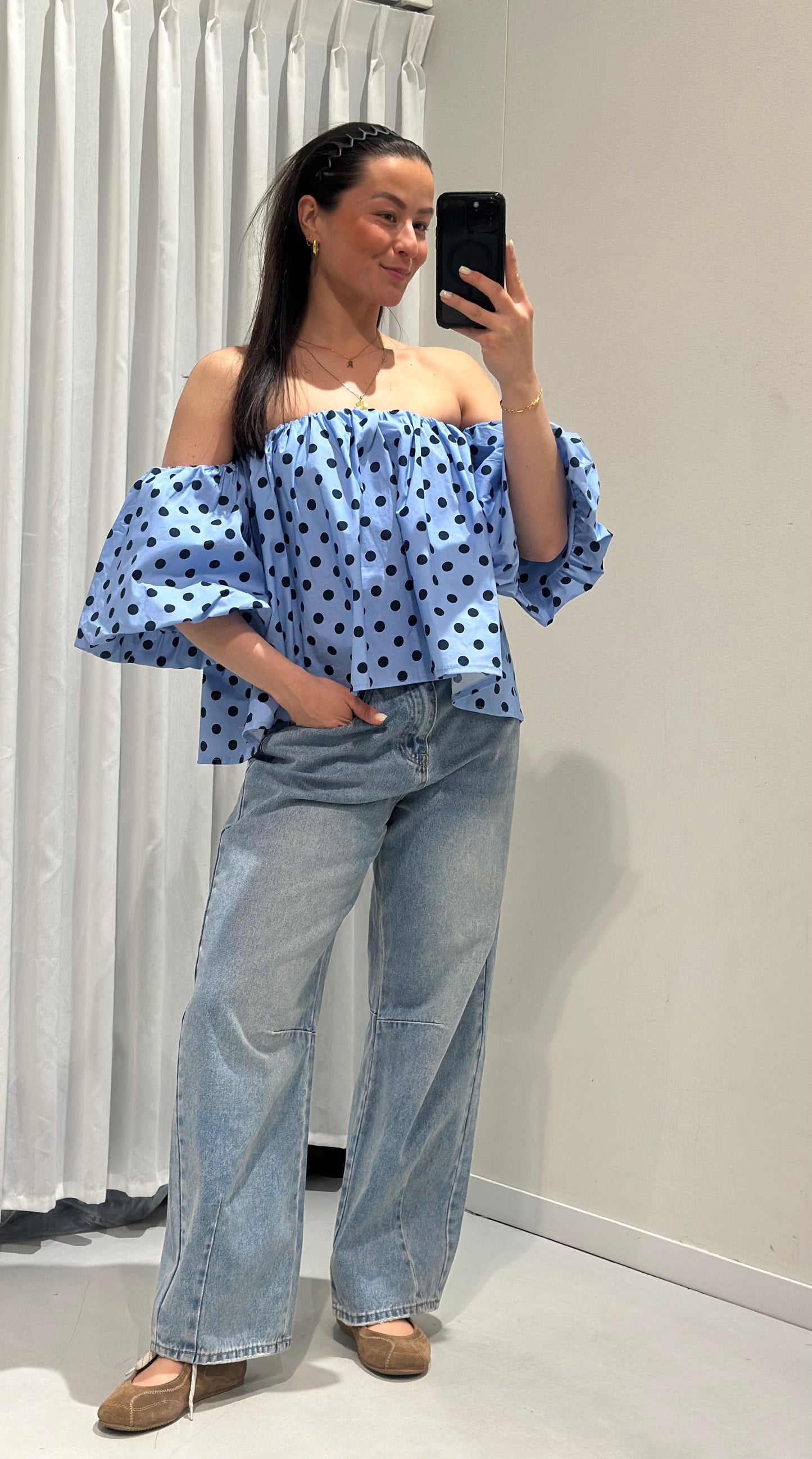 Zara top blue