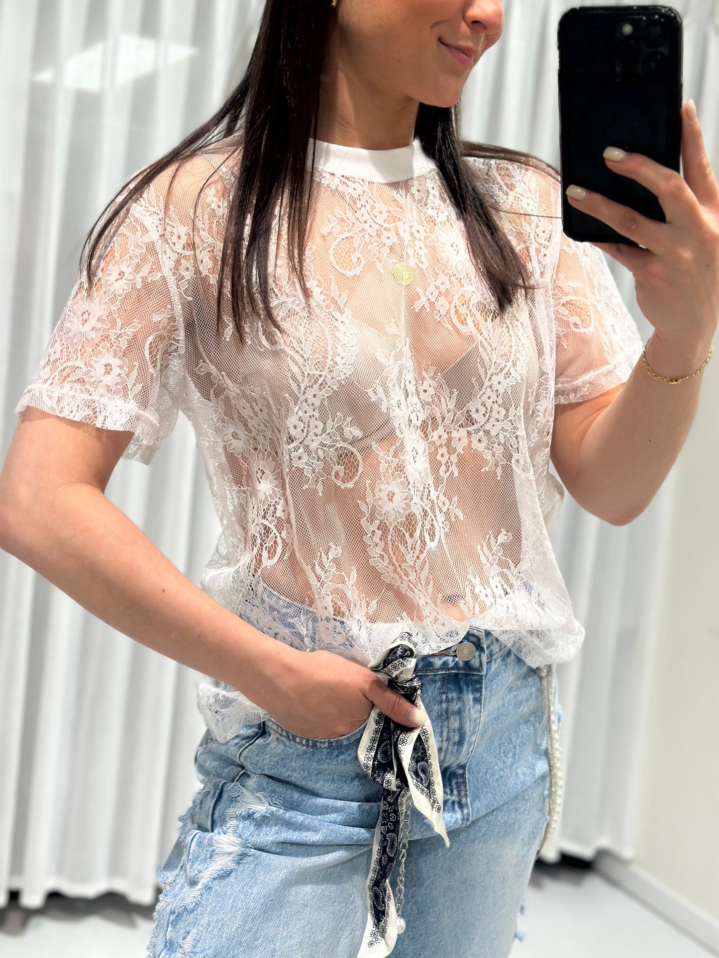 Lace top white