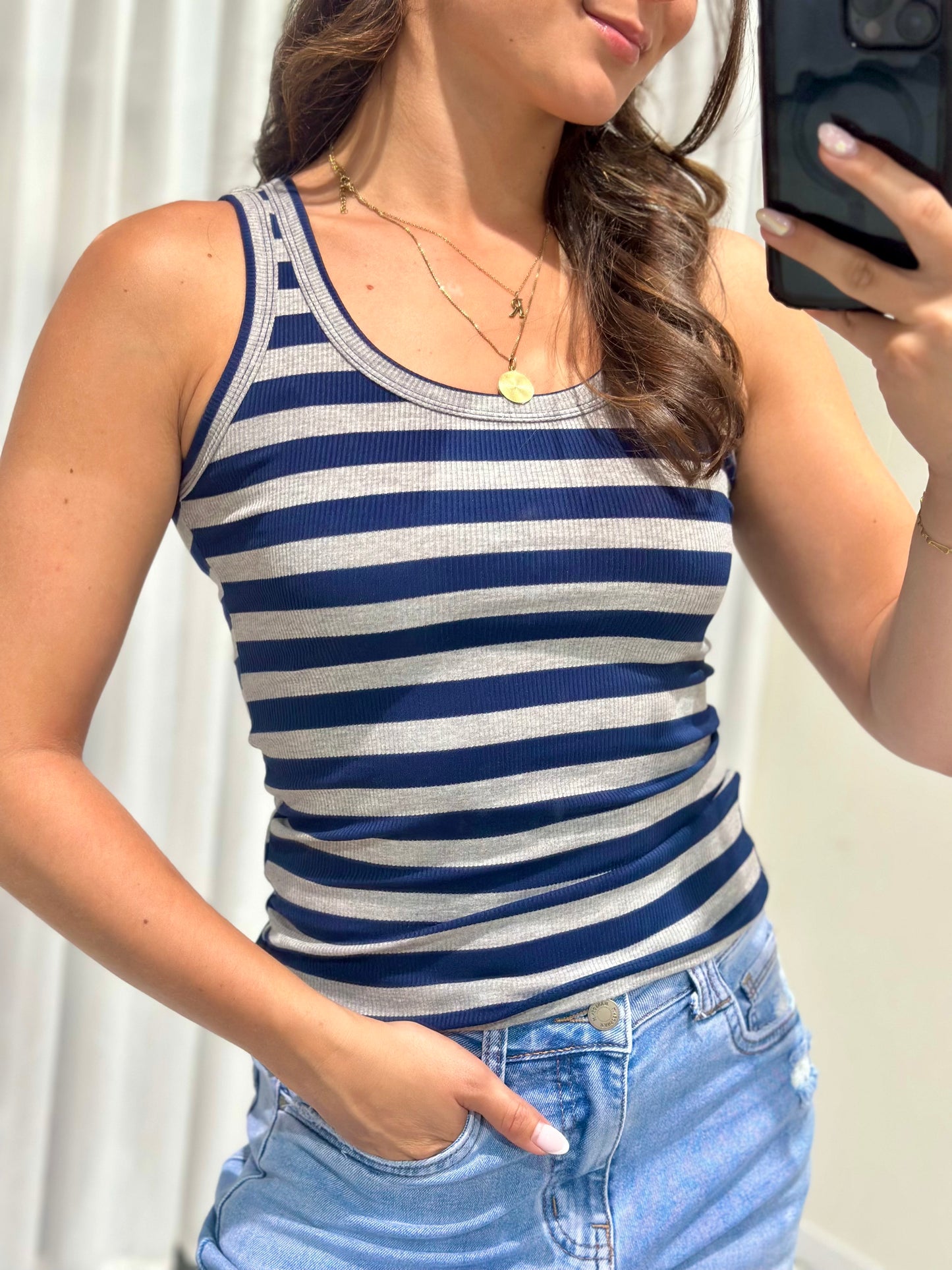 Celly top grey
