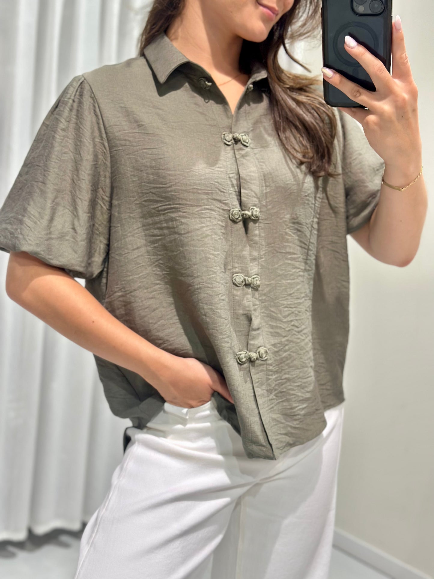 Isla blouse green