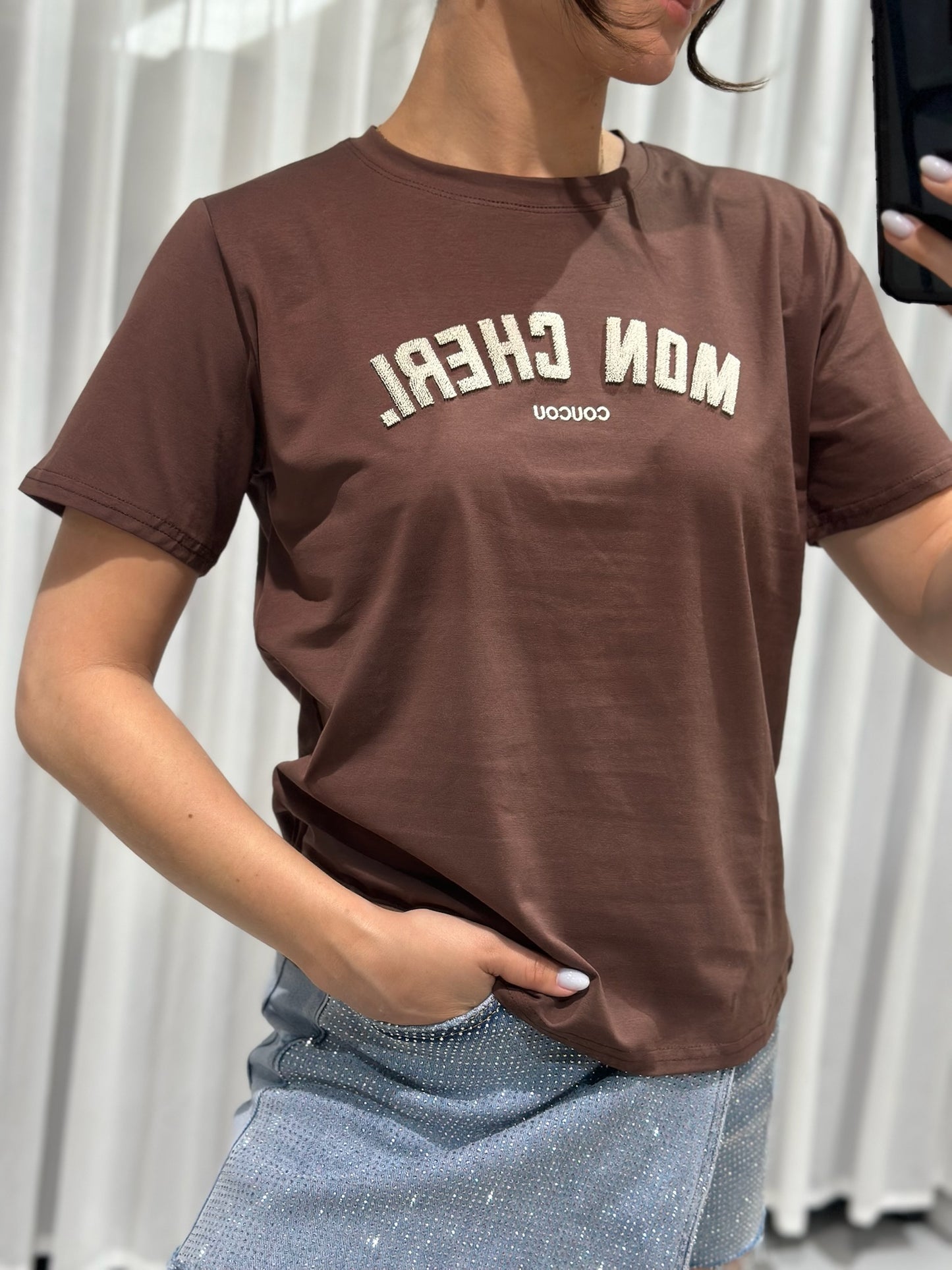 Mon cheri tee brown
