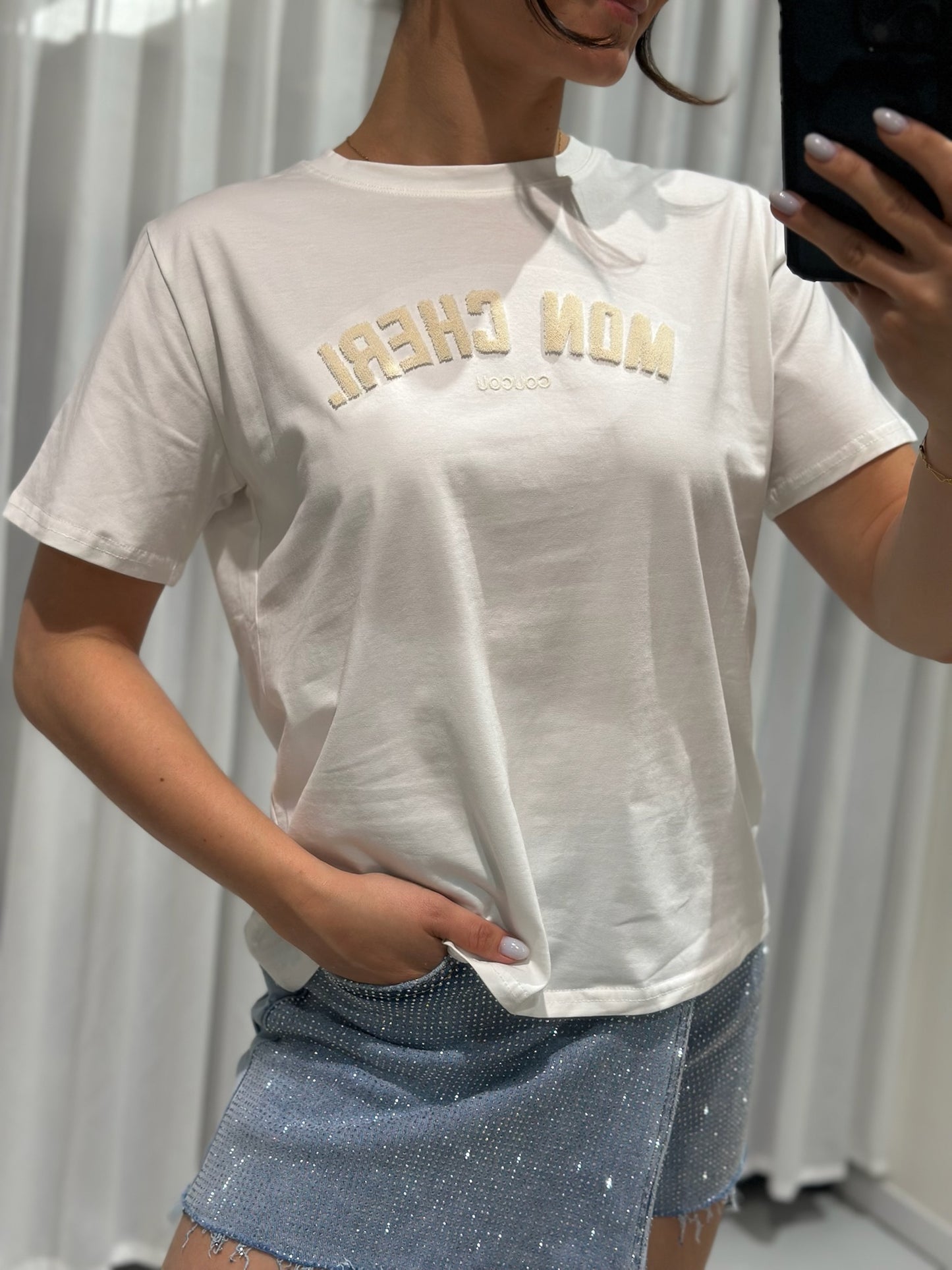 Mon cheri tee white/beige