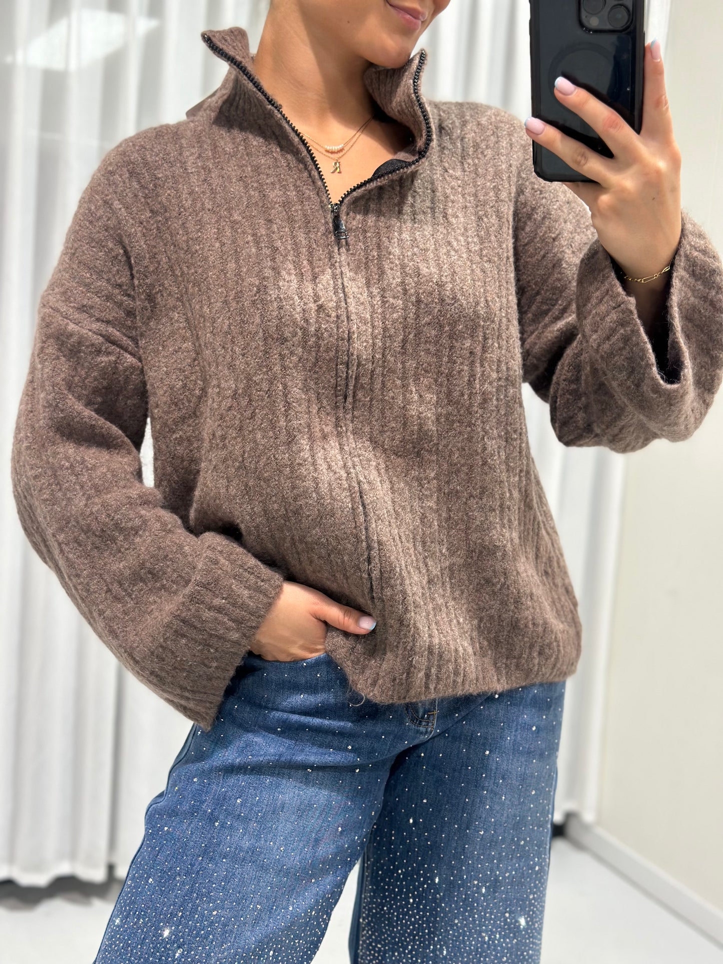 Alyssa trui taupe