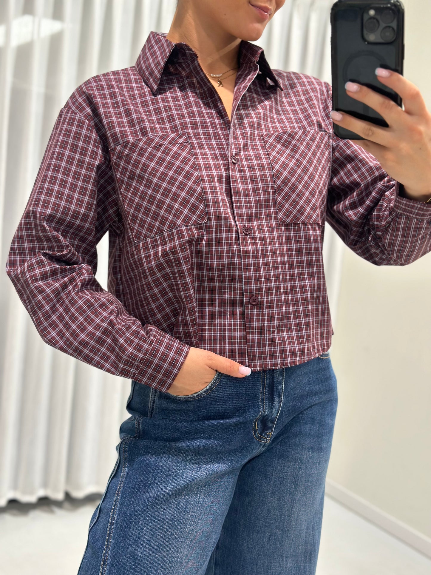Delilah blouse burgundy
