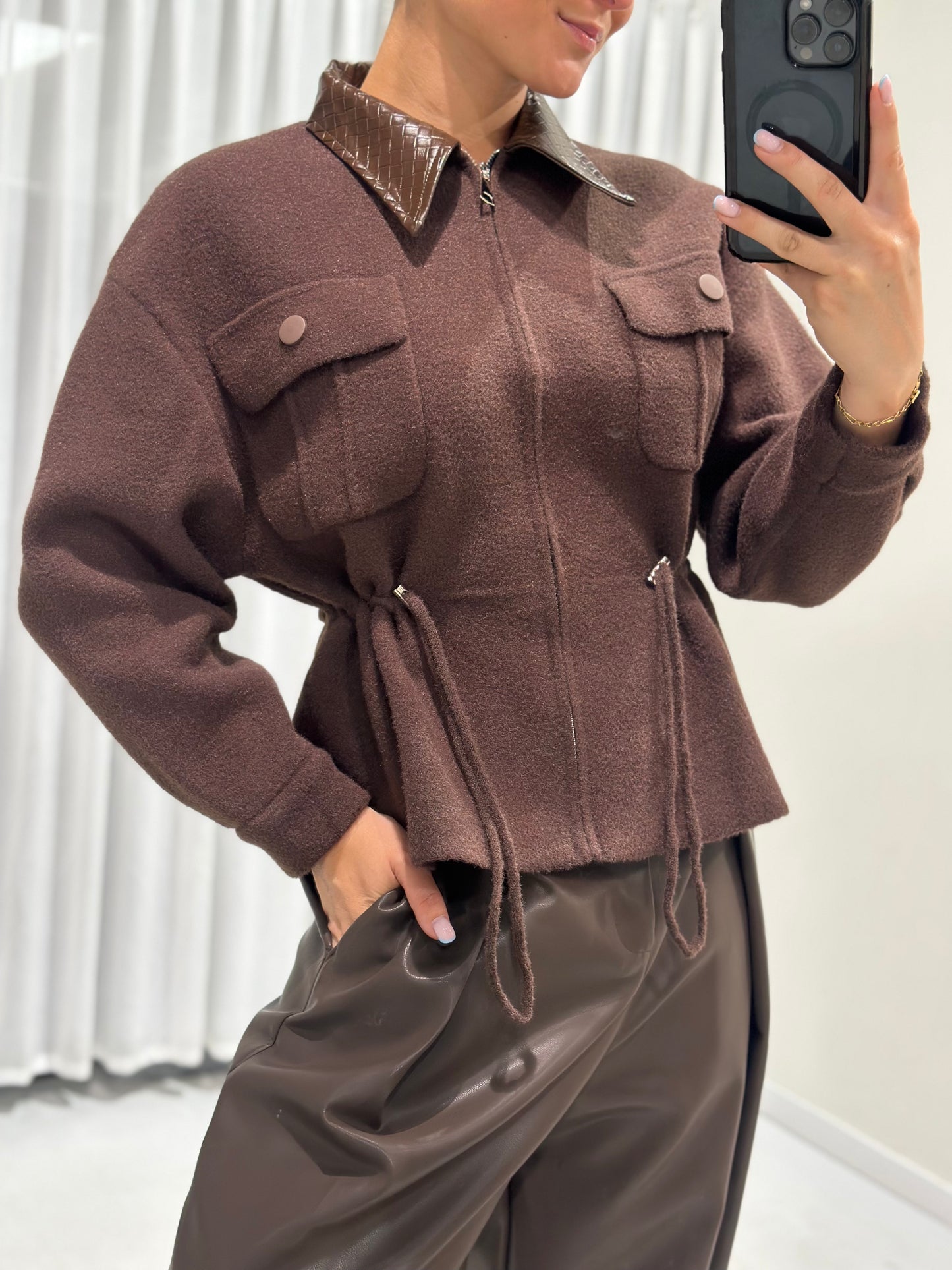 Femke vest brown