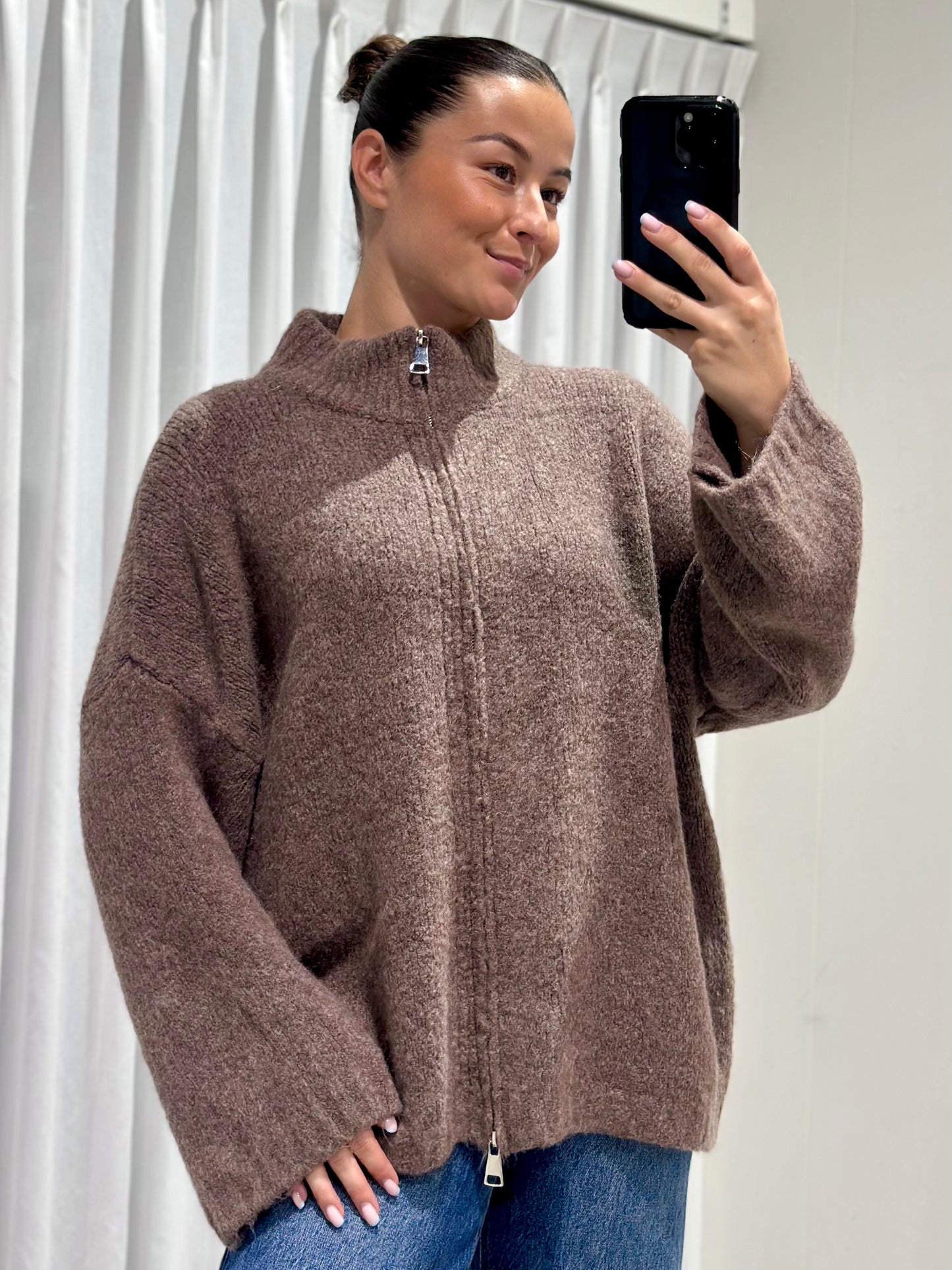 Hudy trui taupe