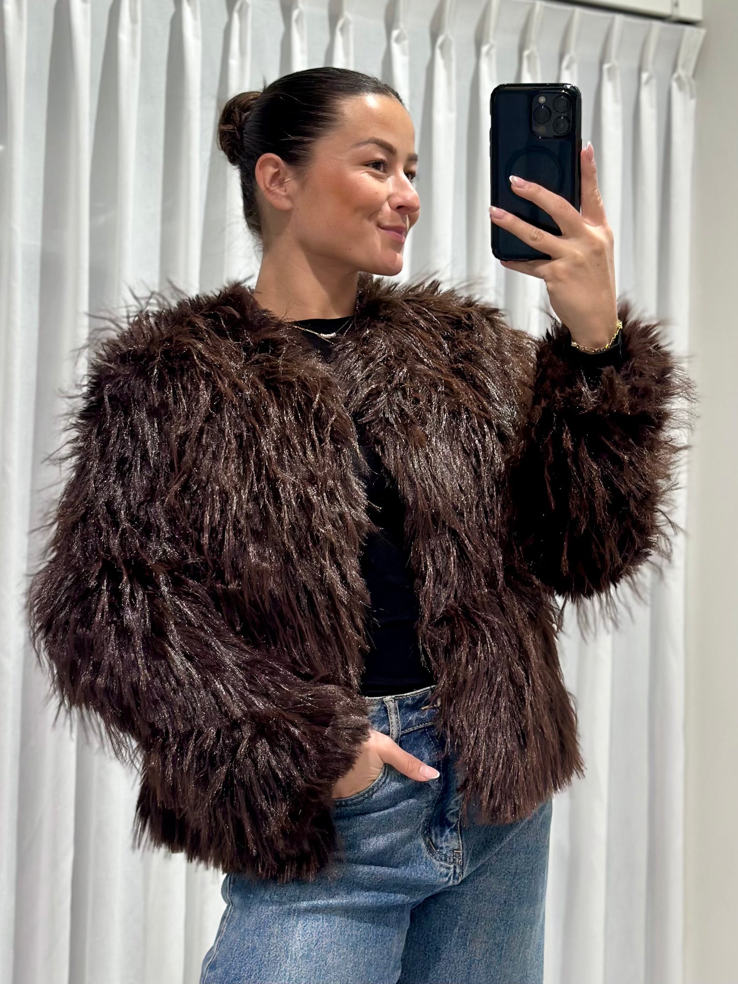 Faye fur coat brown