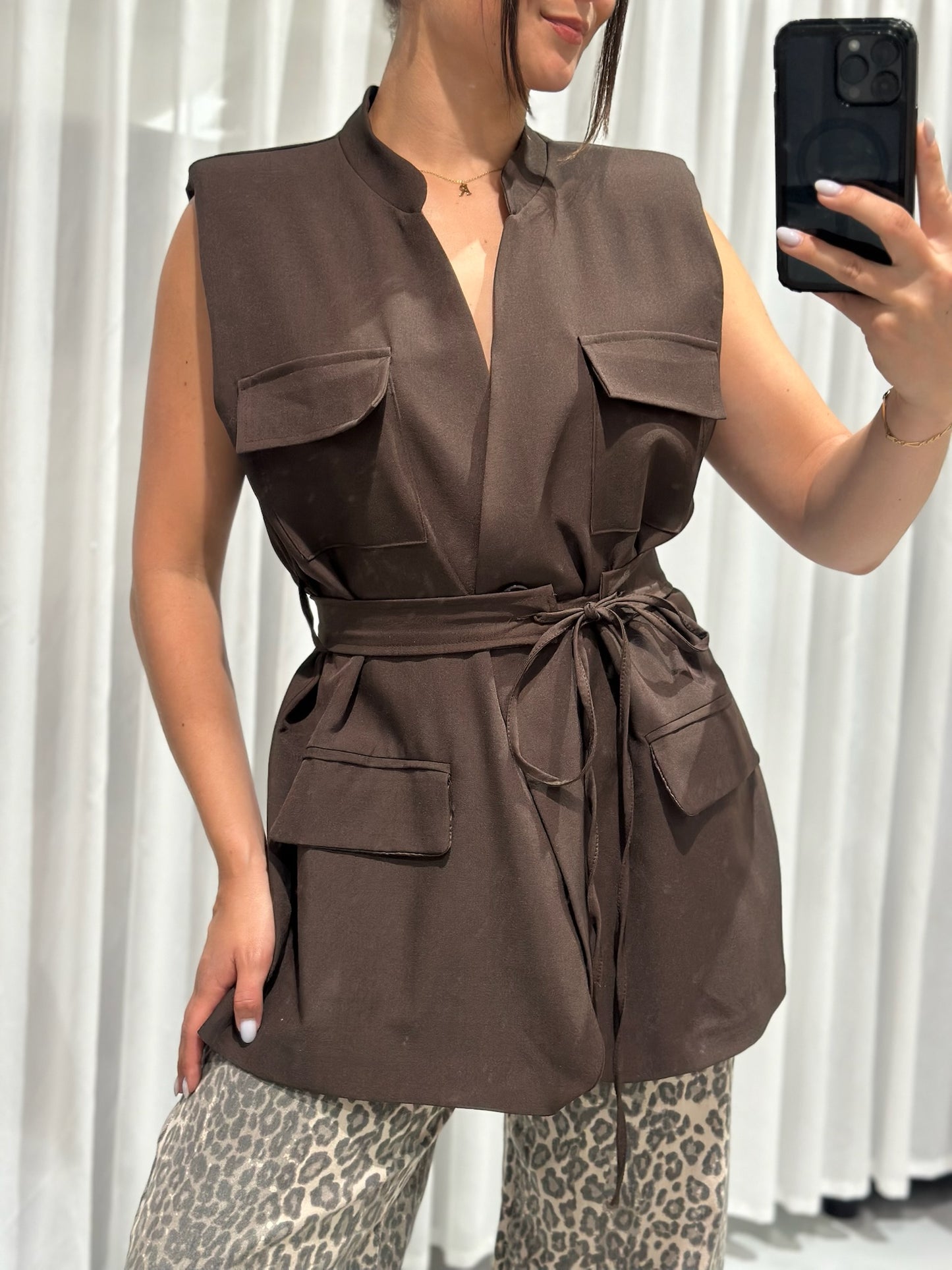 Audry gilet brown