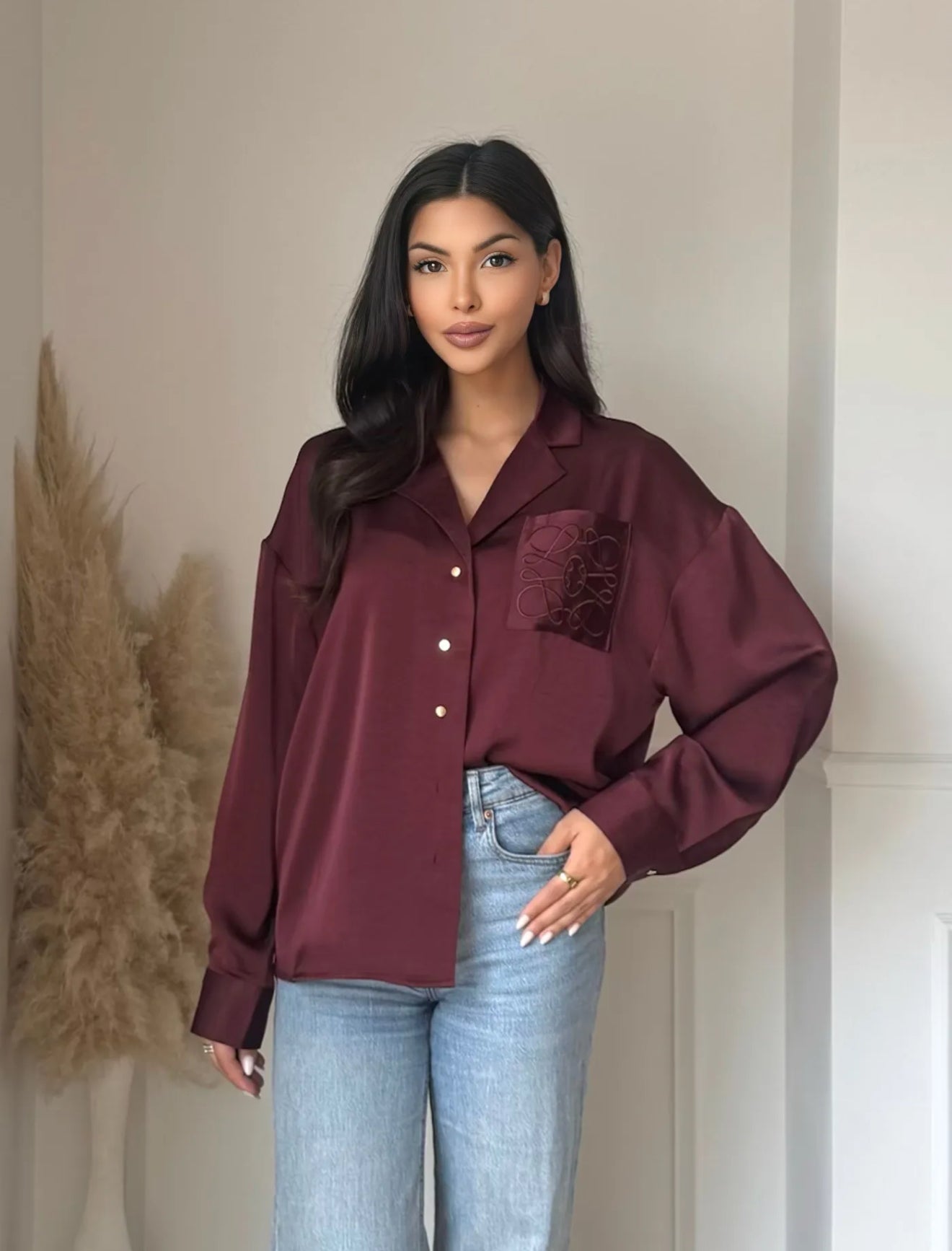 Whitney blouse wine