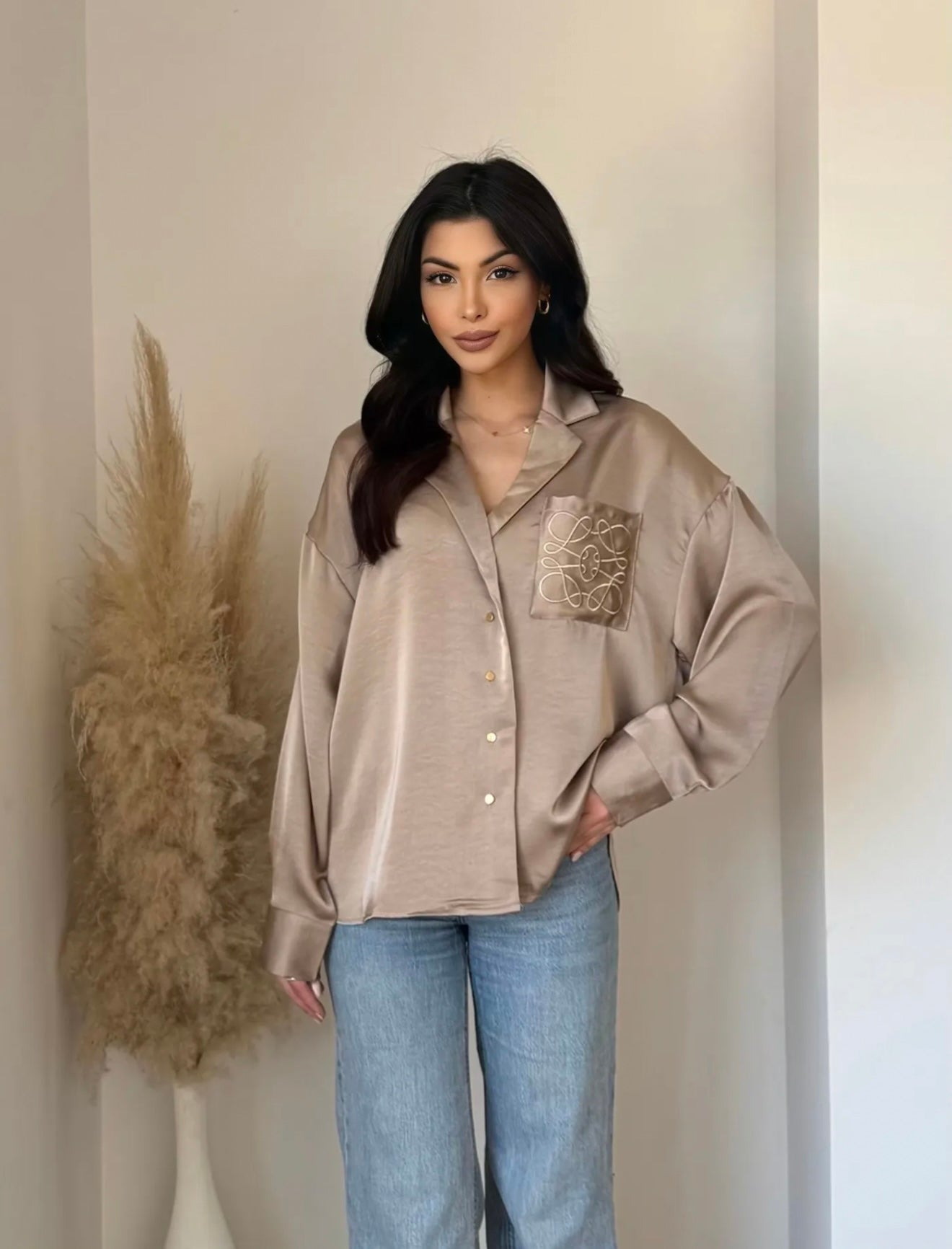 Whitney blouse taupe