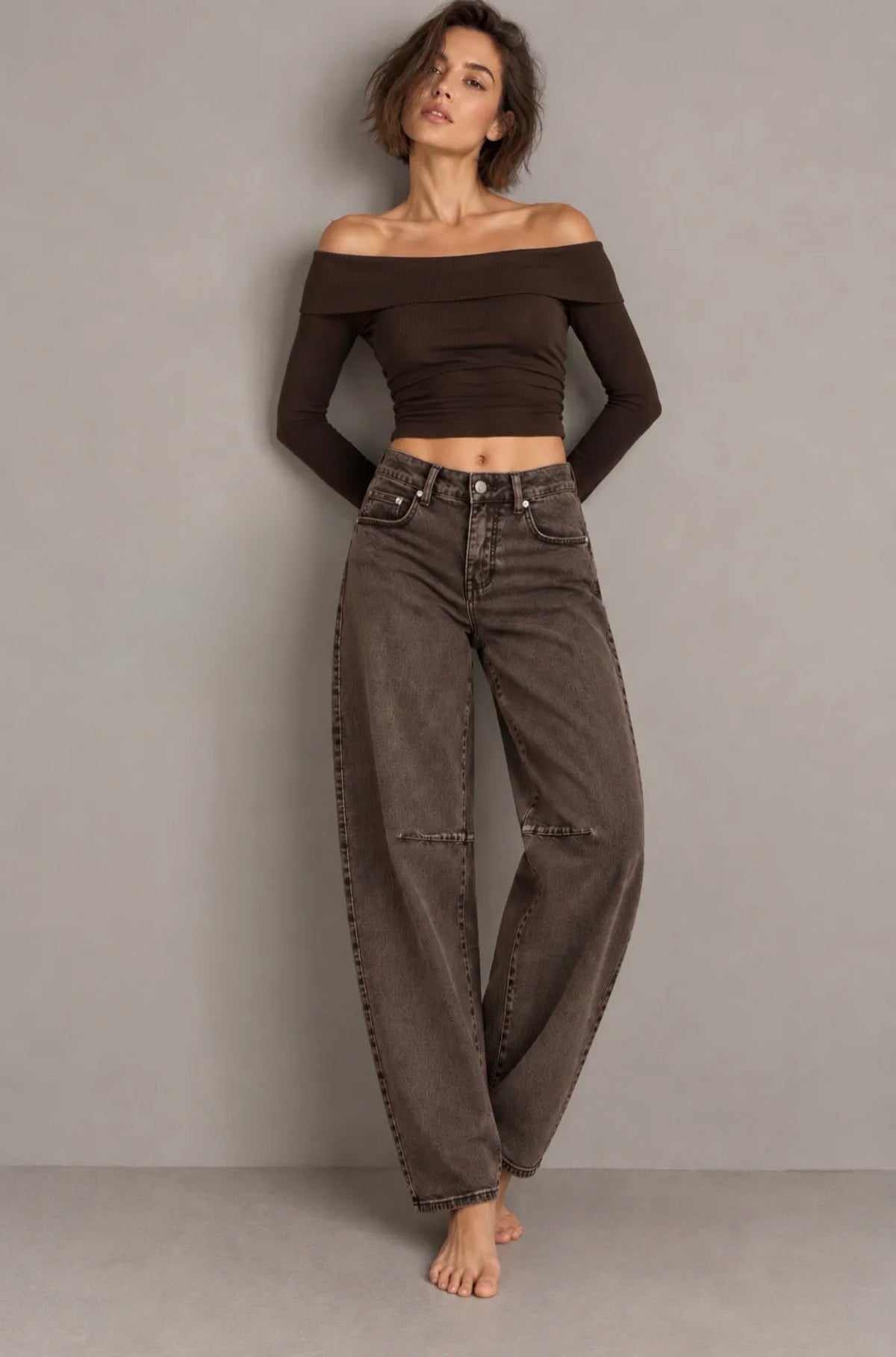 Dilara balloon jeans brown