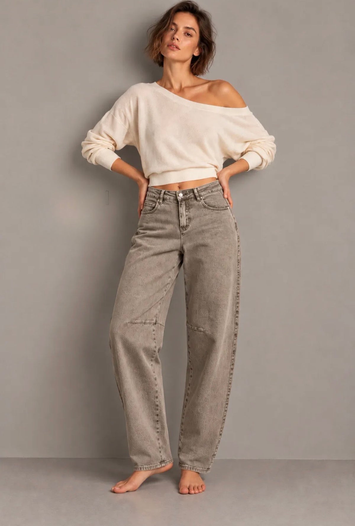 Dilara balloon jeans beige