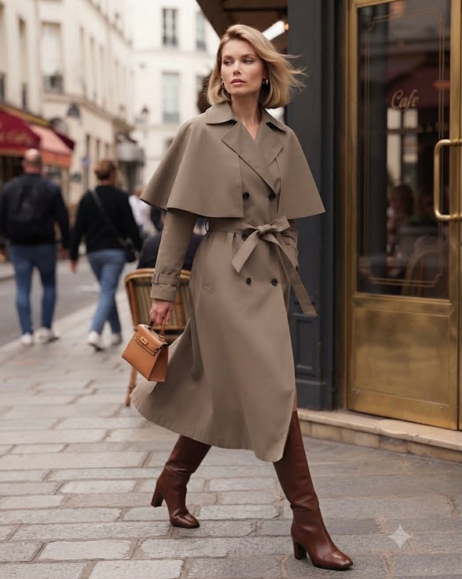 Mila trench coat taupe
