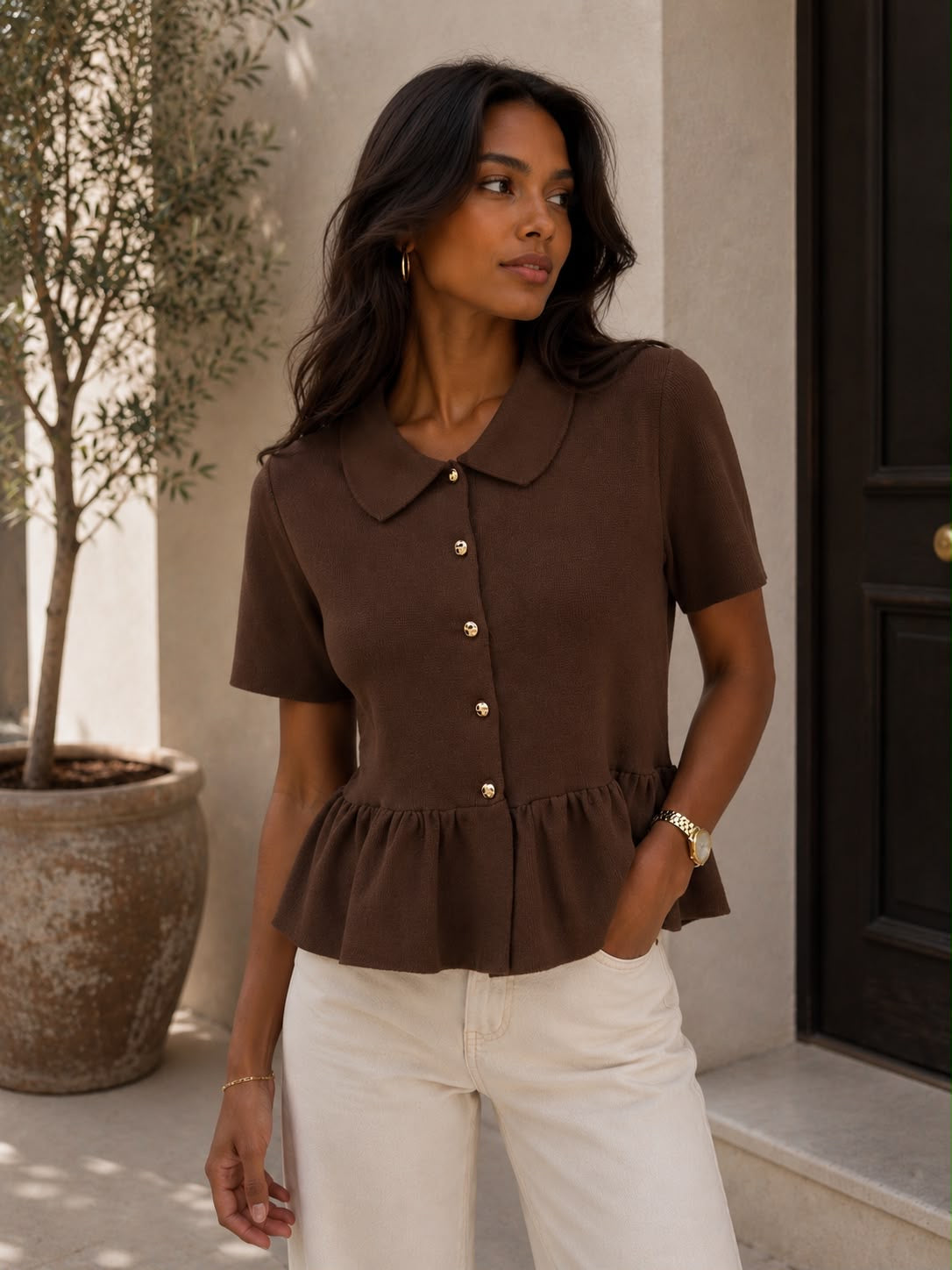 Ashley top brown