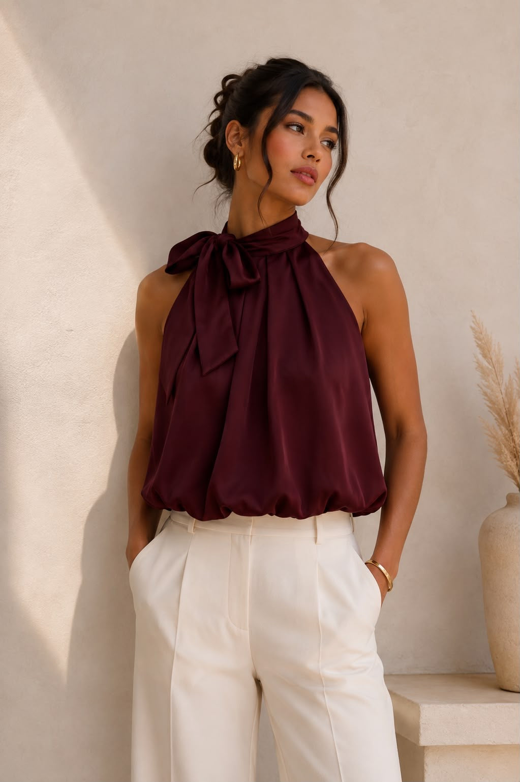 Olivia top burgundy