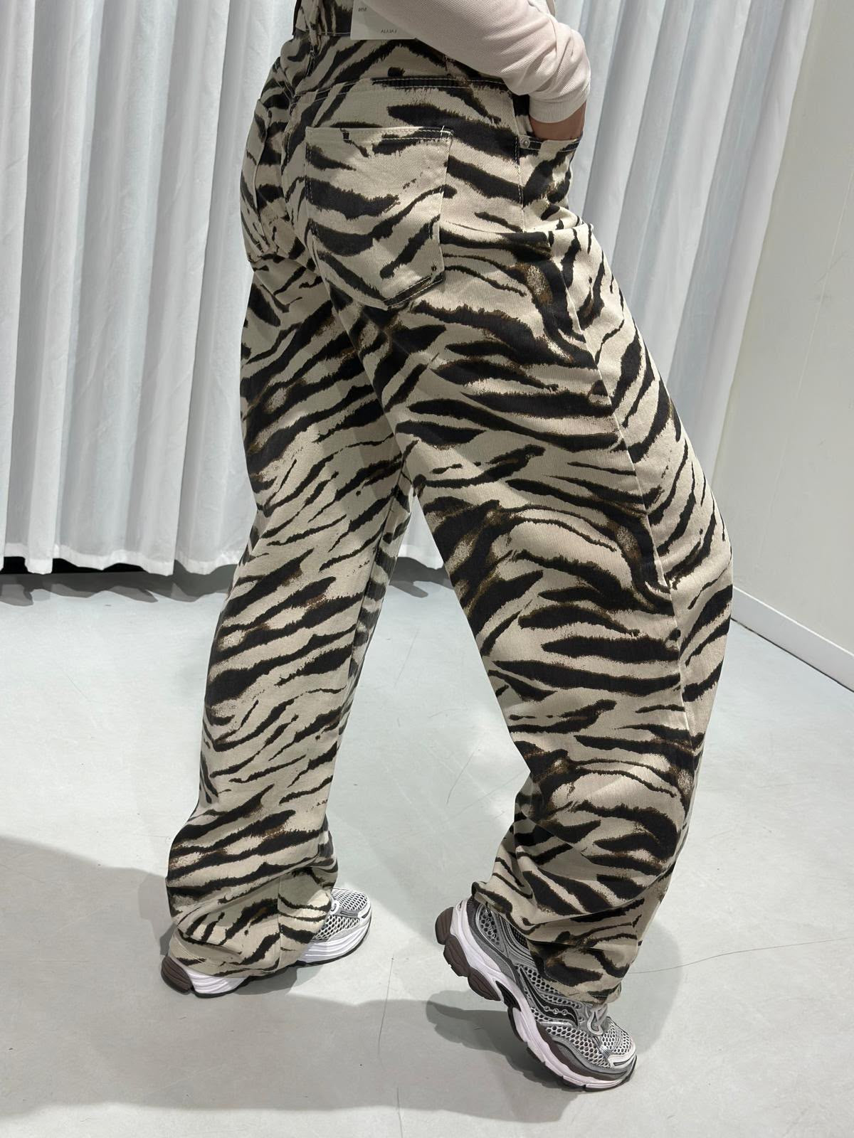 Zebra print jeans (PRE-ORDER)