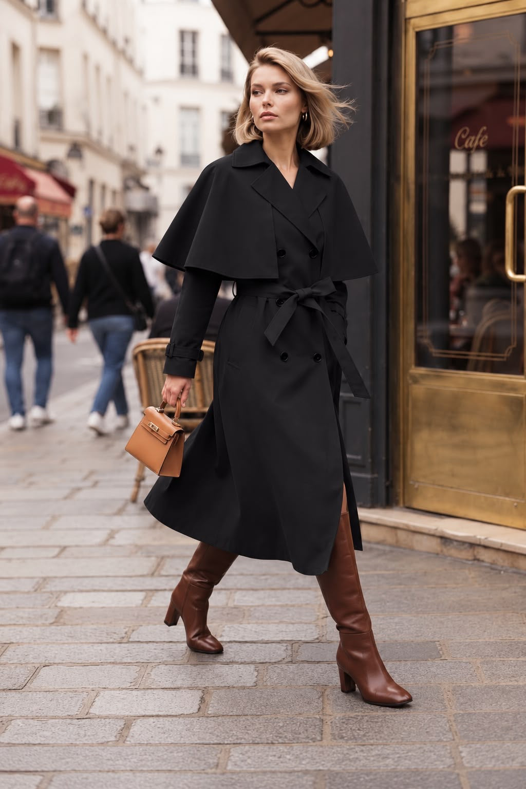 Mila trench coat black
