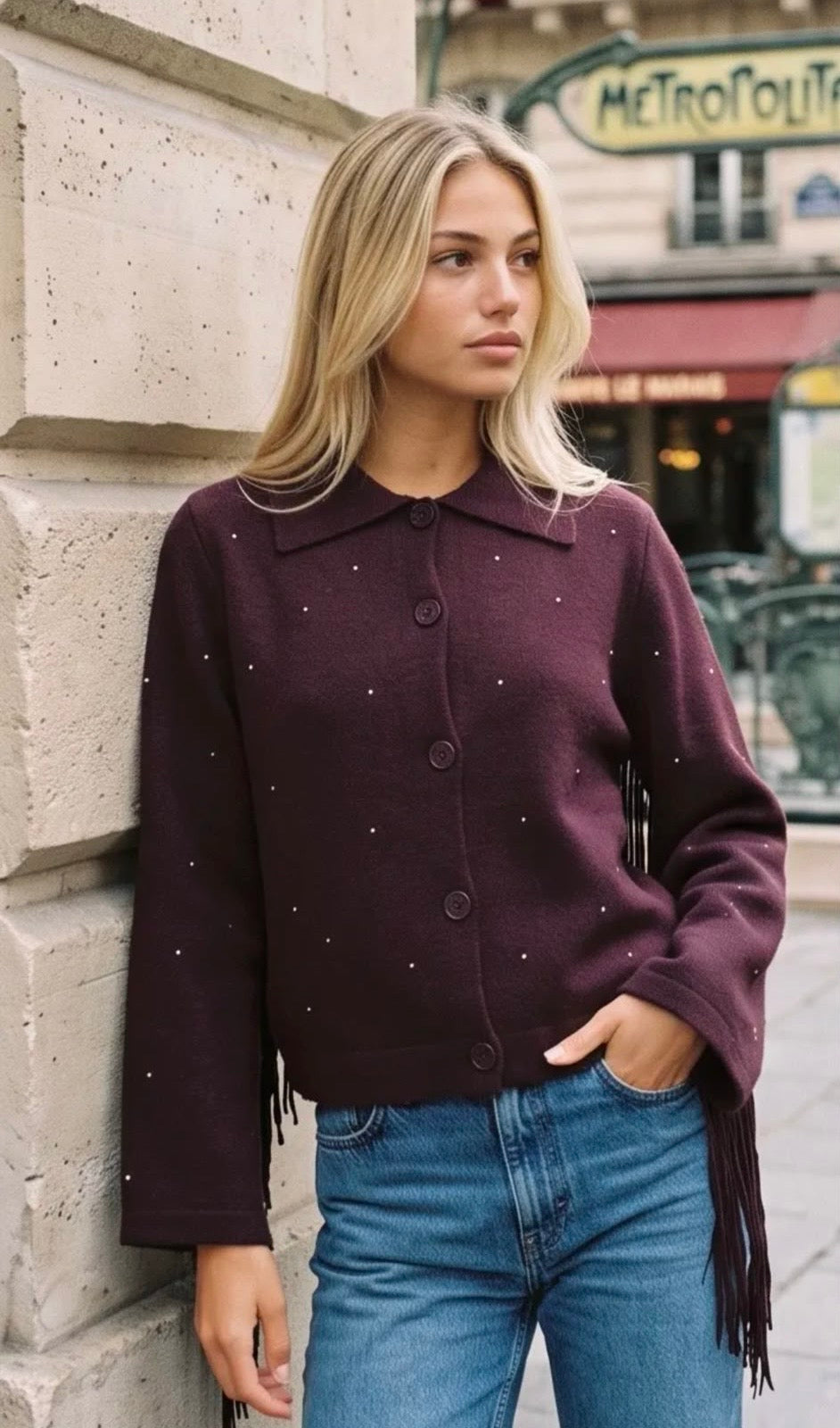 Esme trui burgundy