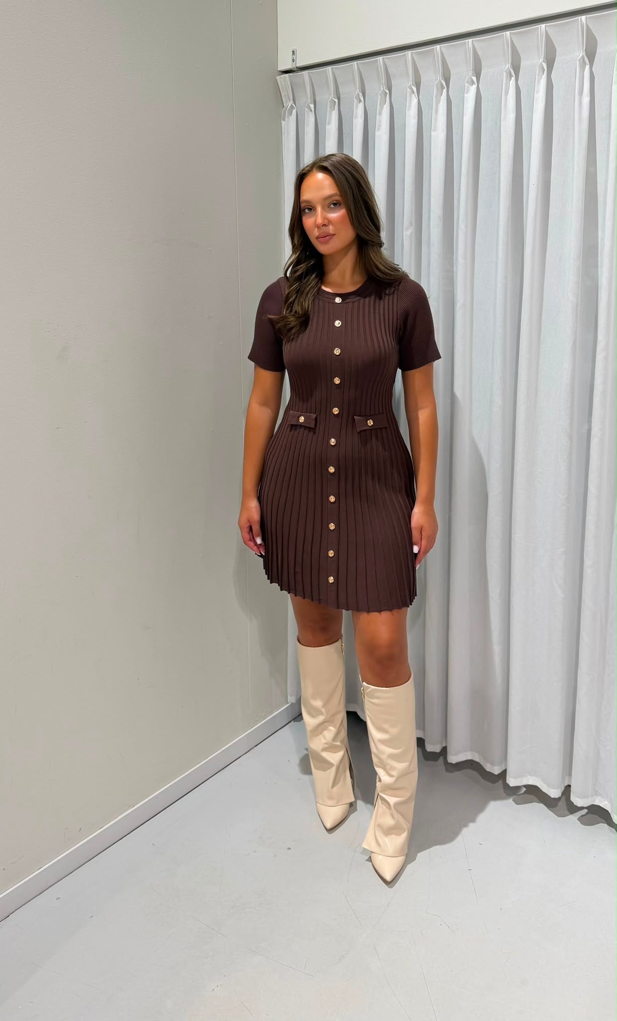 Zoe dress brown