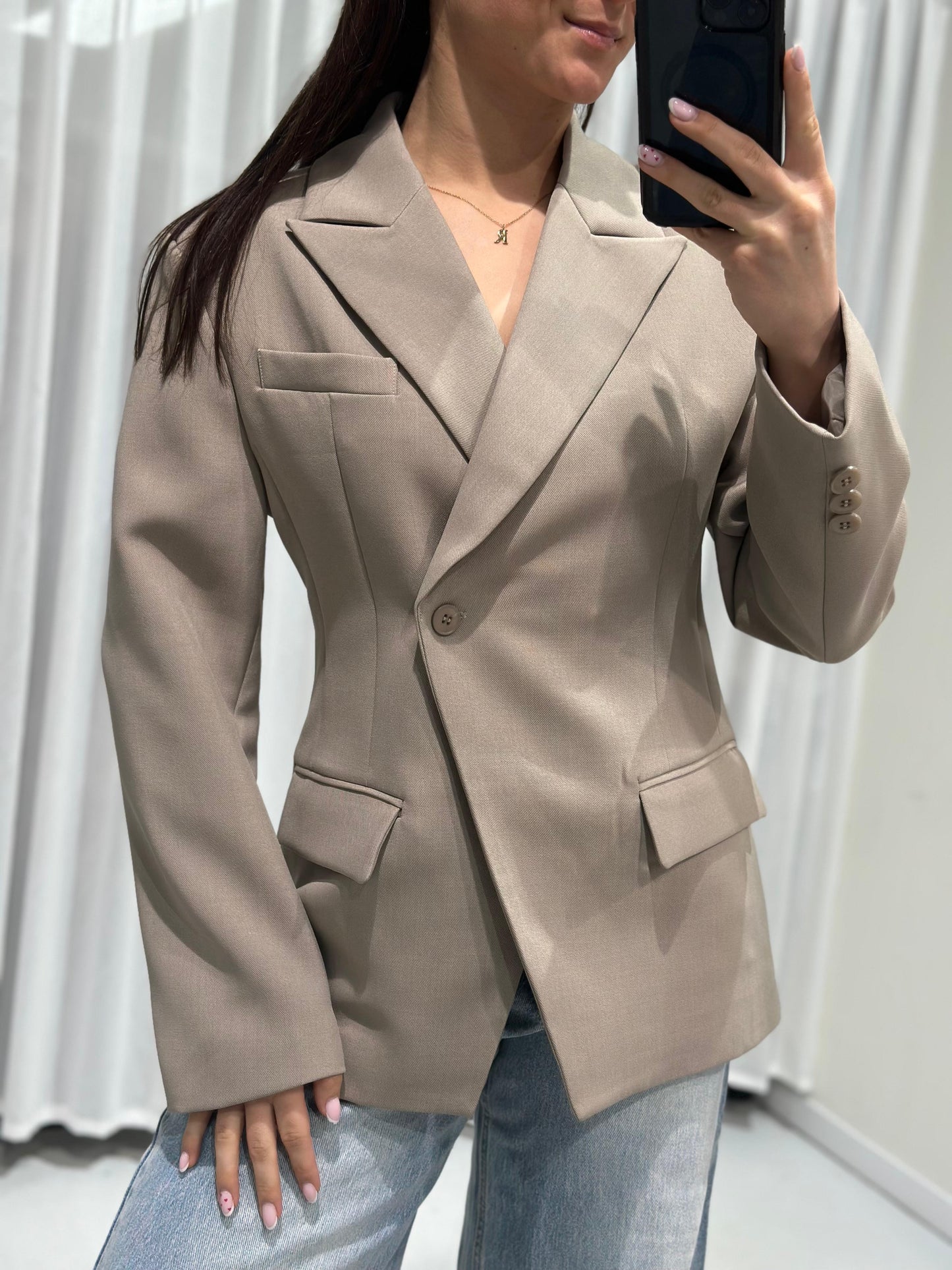 Zoey blazer taupe