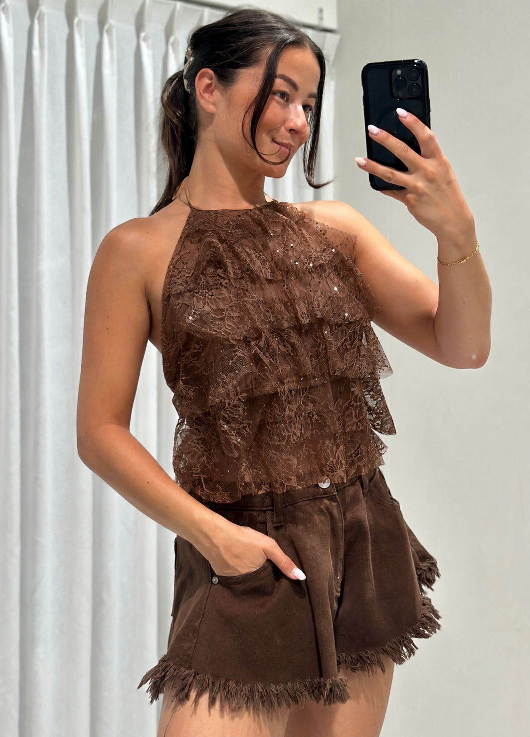 Jane top brown