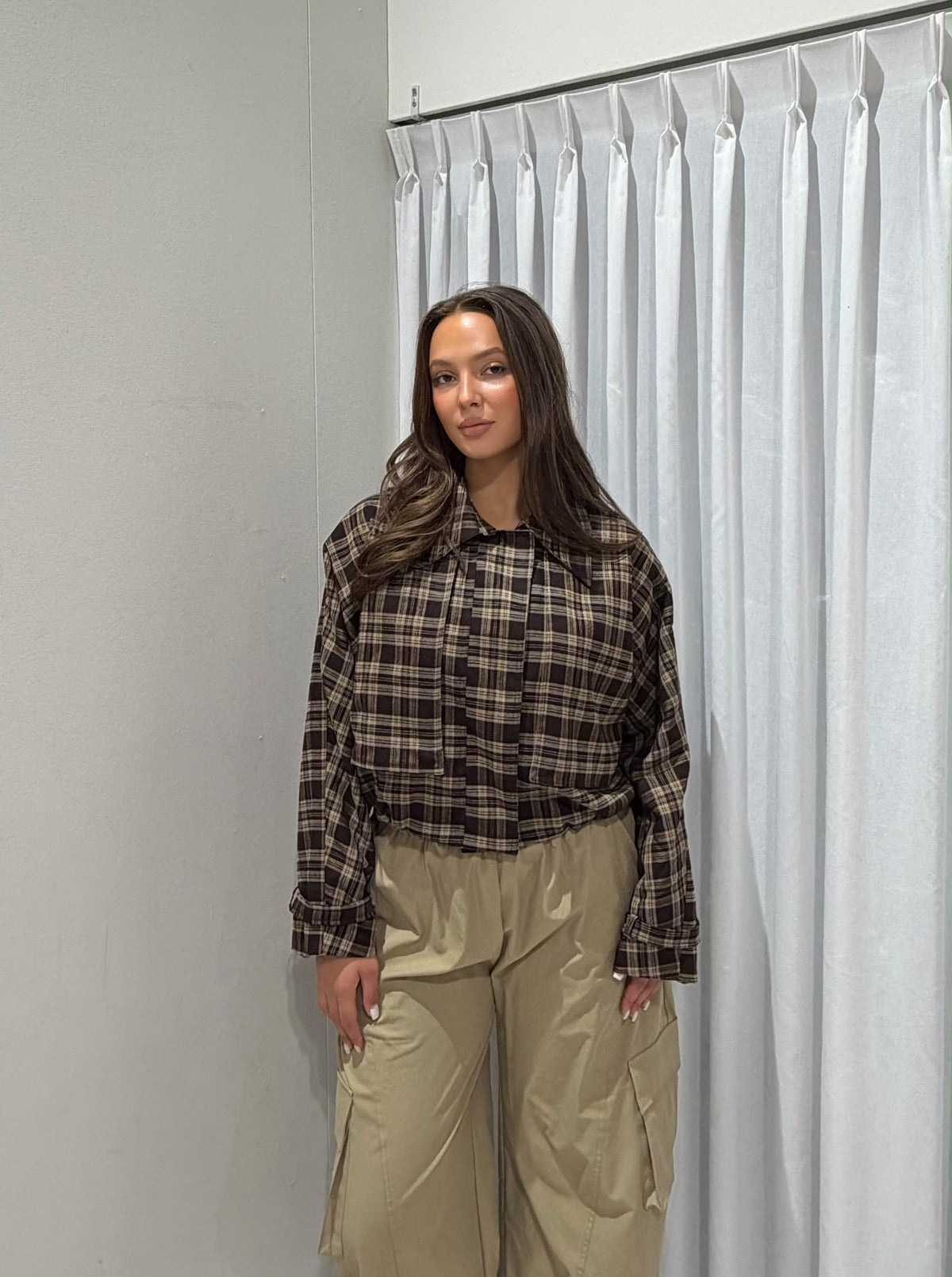 Lara plaid jacket brown