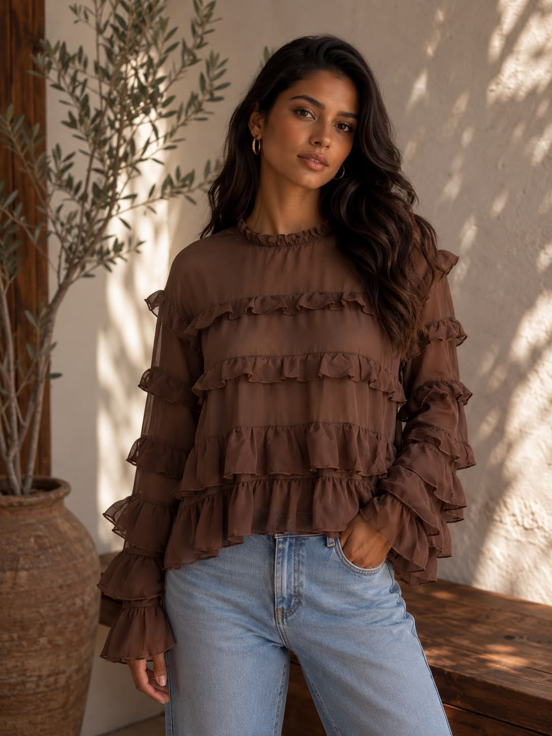 Nienke top brown