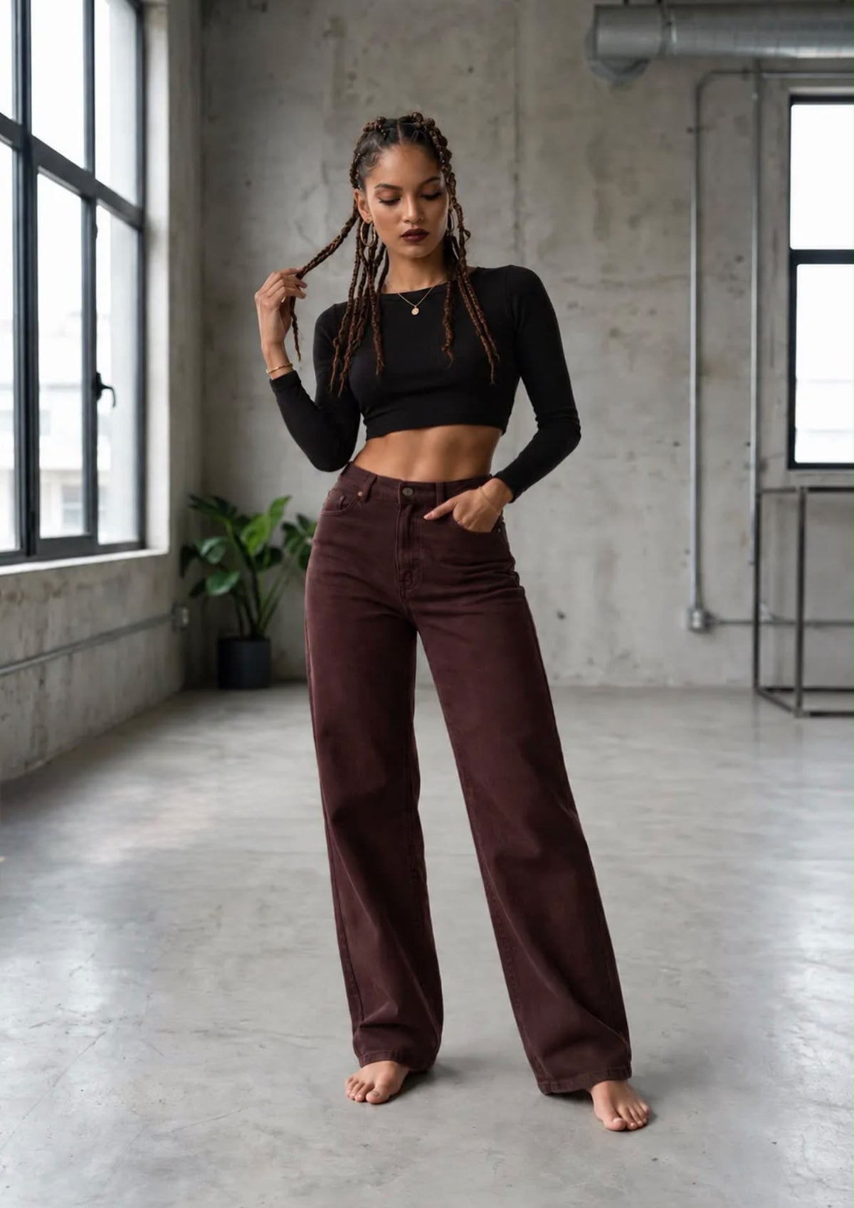 Donna jeans burgundy