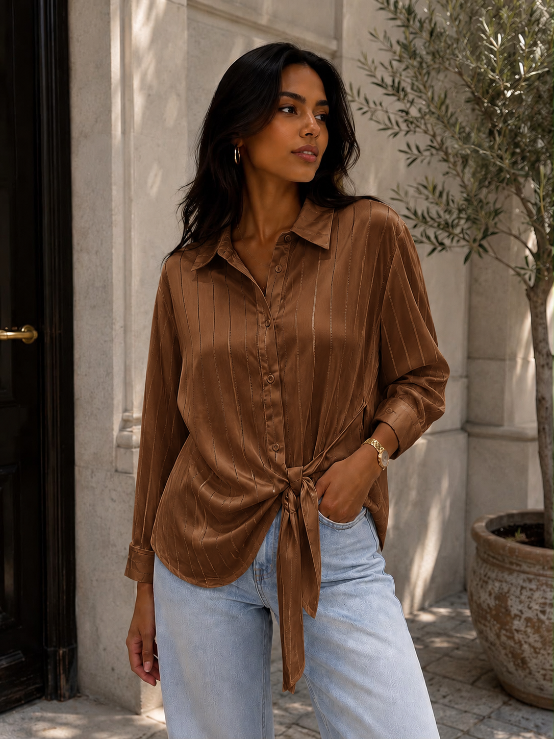 Amora blouse brown