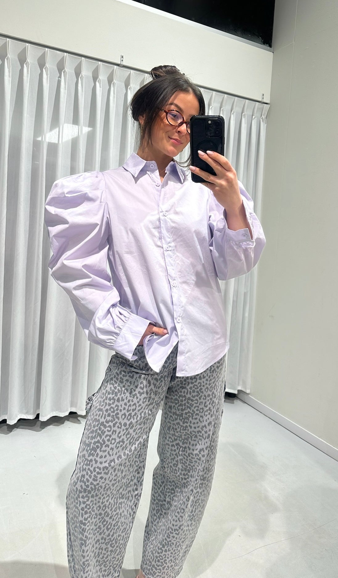 Dominique blouse purple