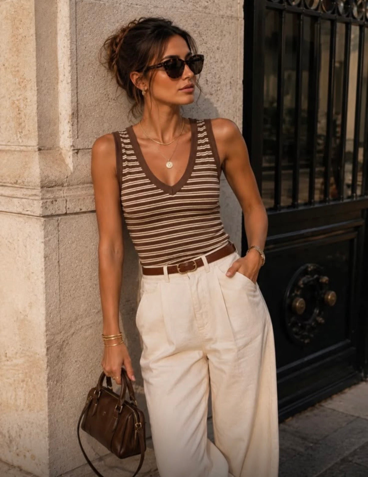Maren top brown