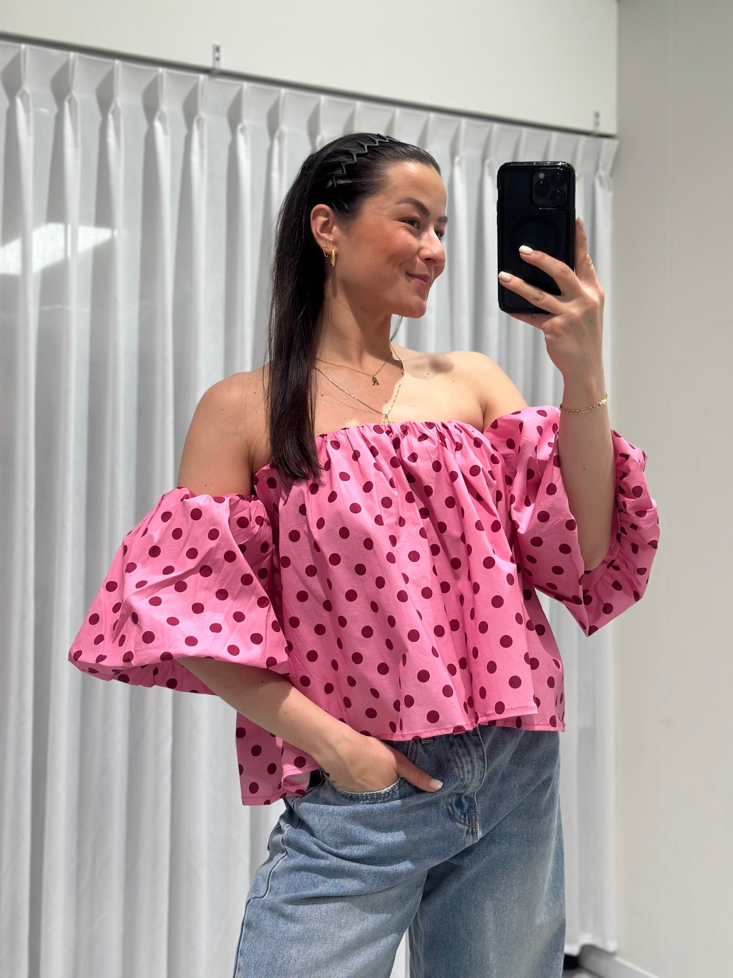 Zara top fuchsia