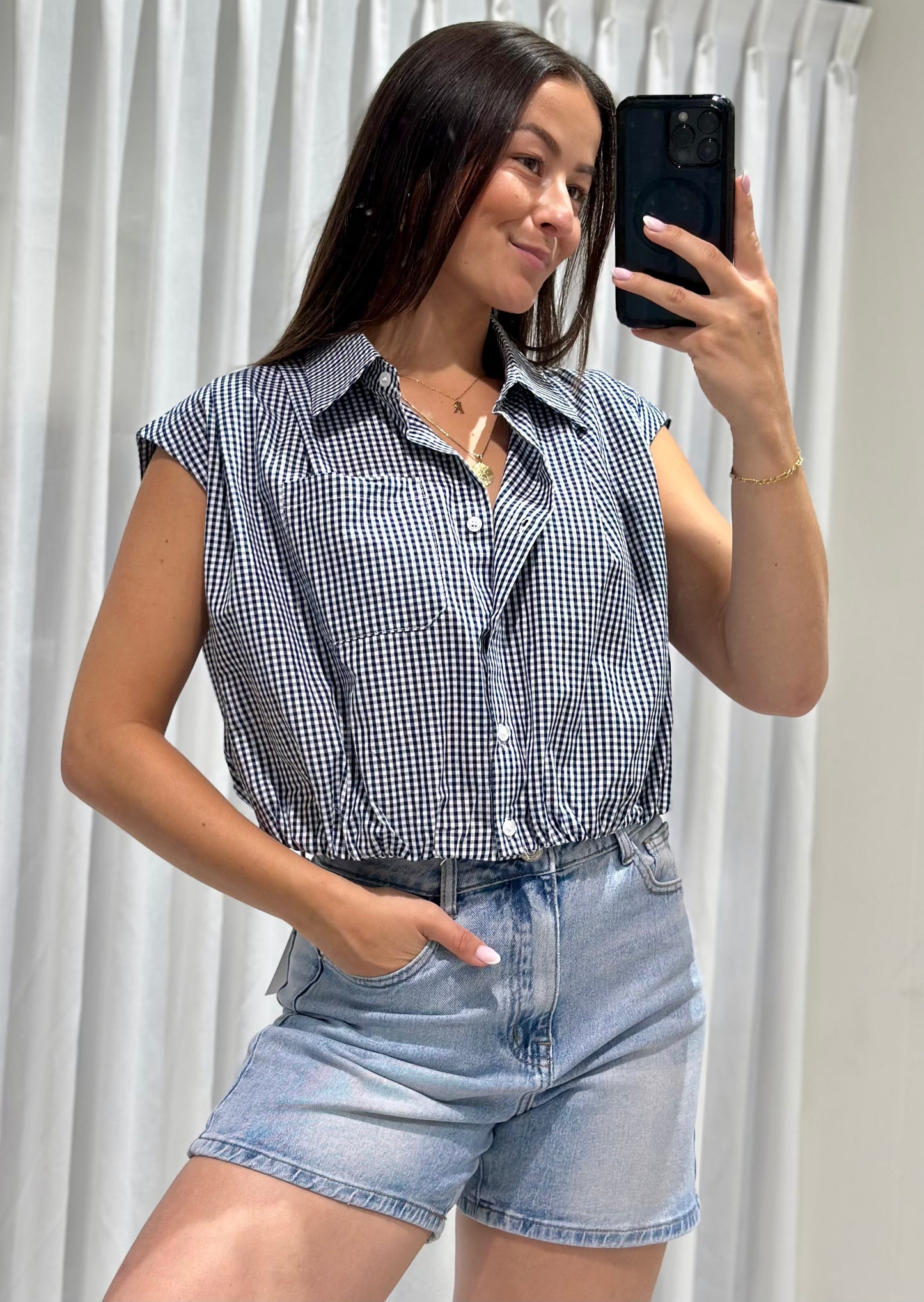 Dewi blouse blue