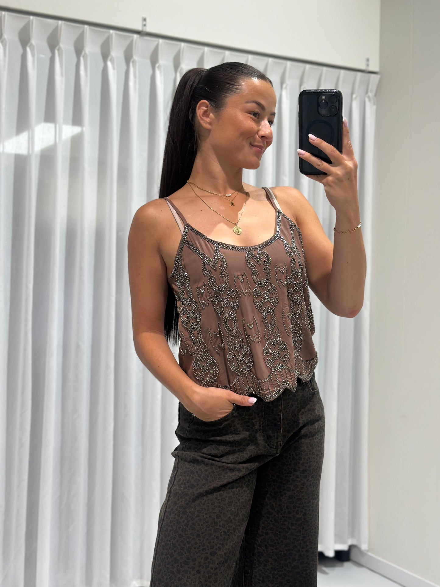 Addison top brown