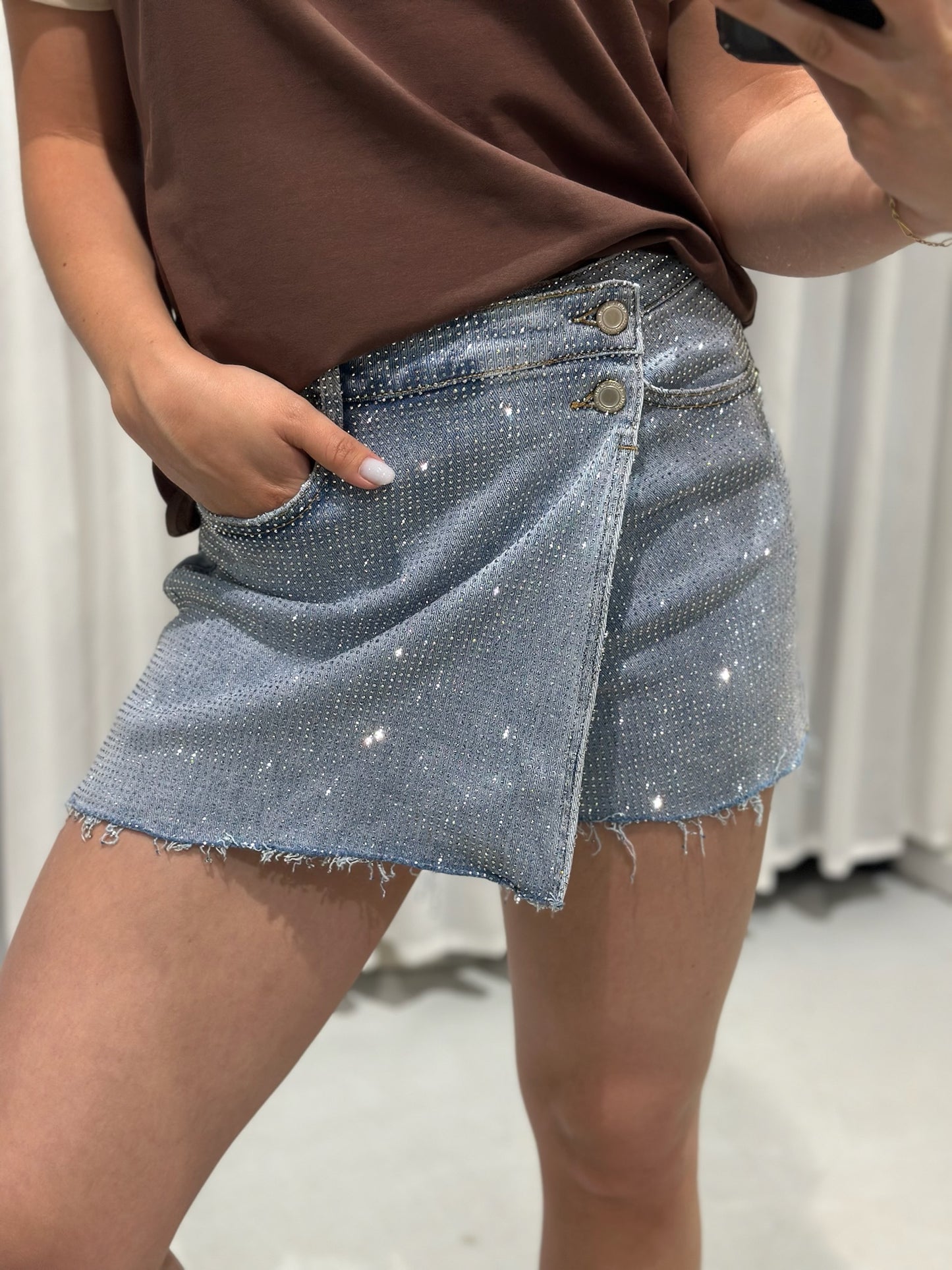 Rive denim skort