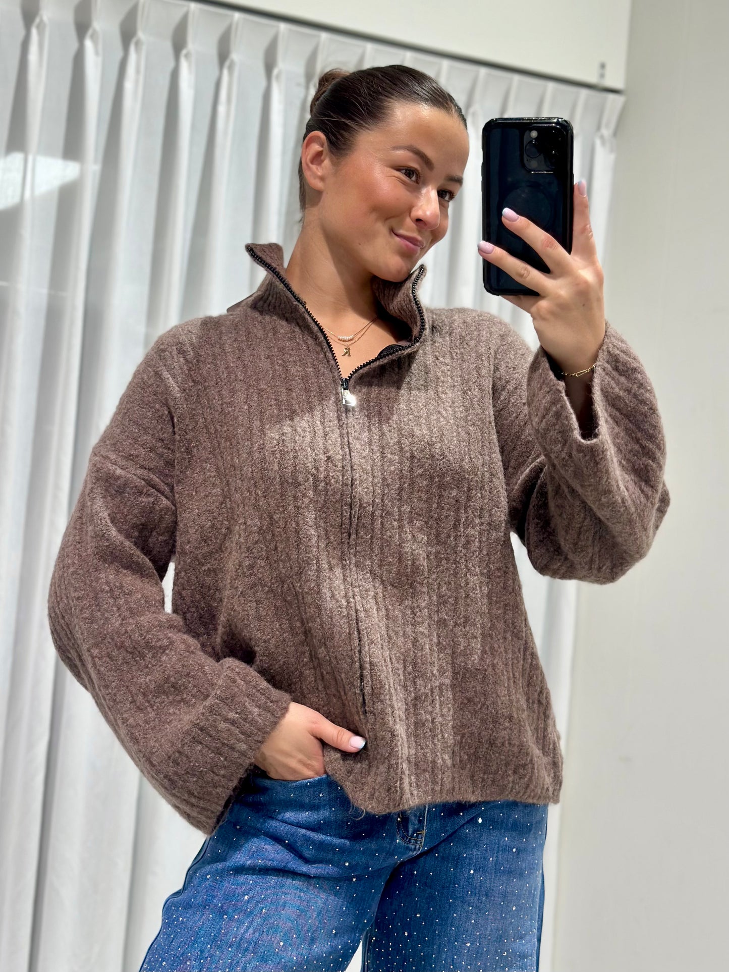 Alyssa trui taupe