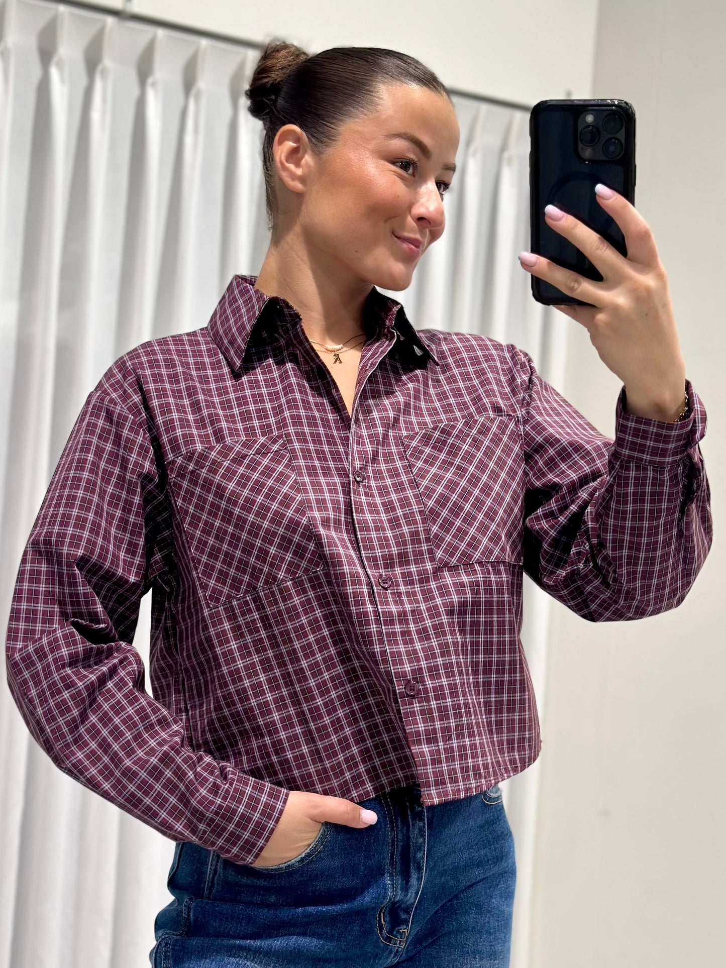Delilah blouse burgundy