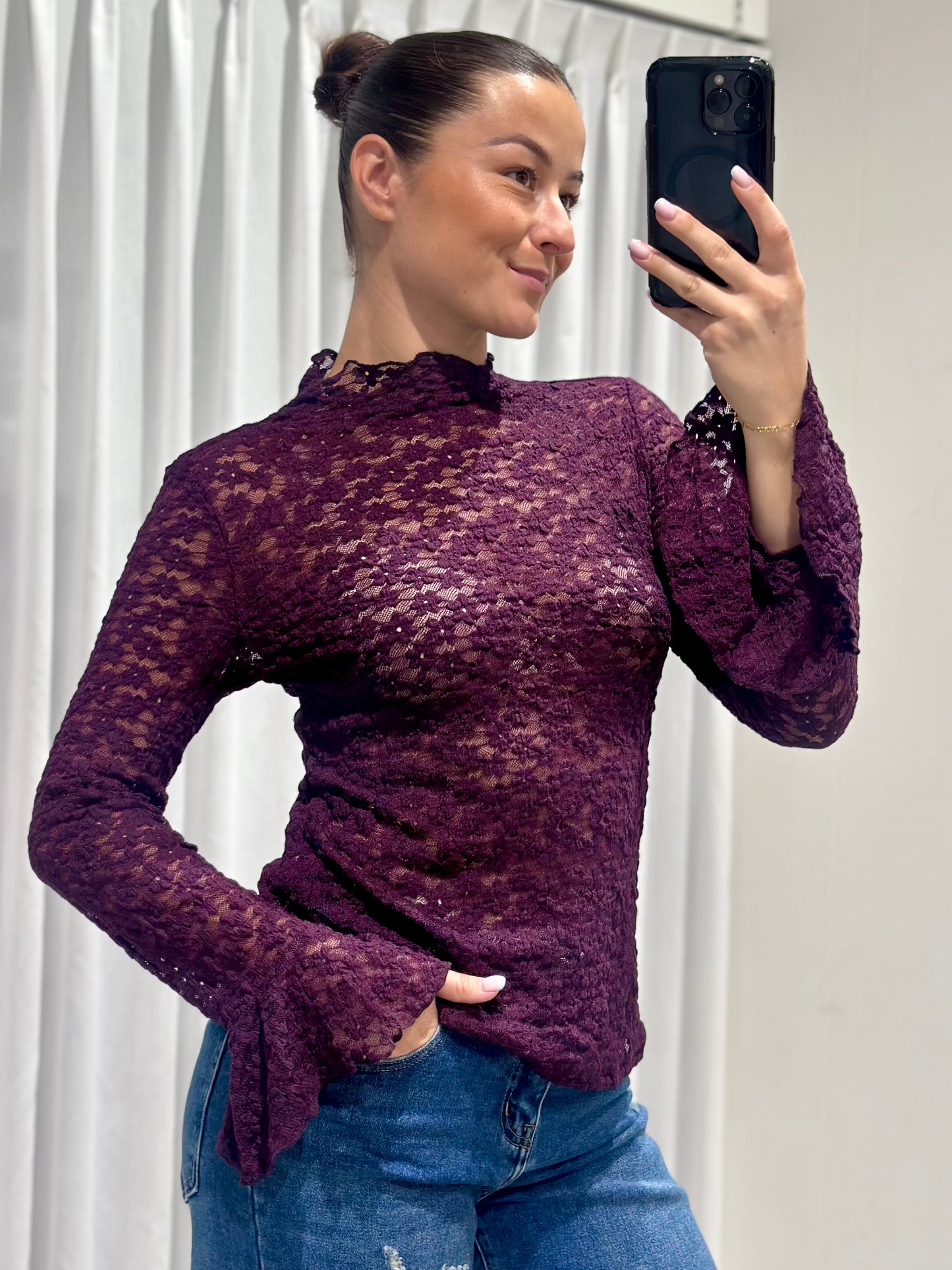 Davina top burgundy