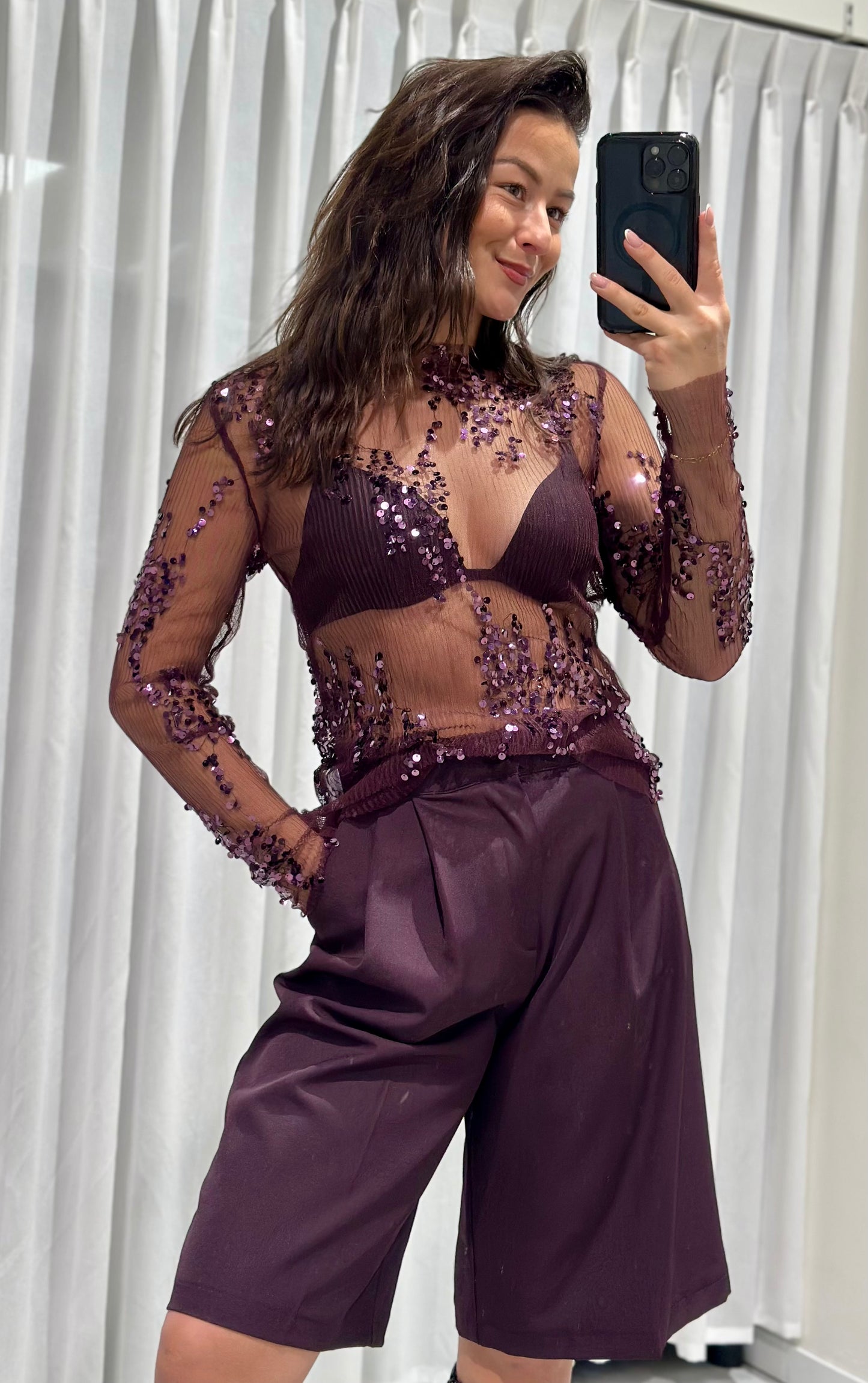 Mia top burgundy