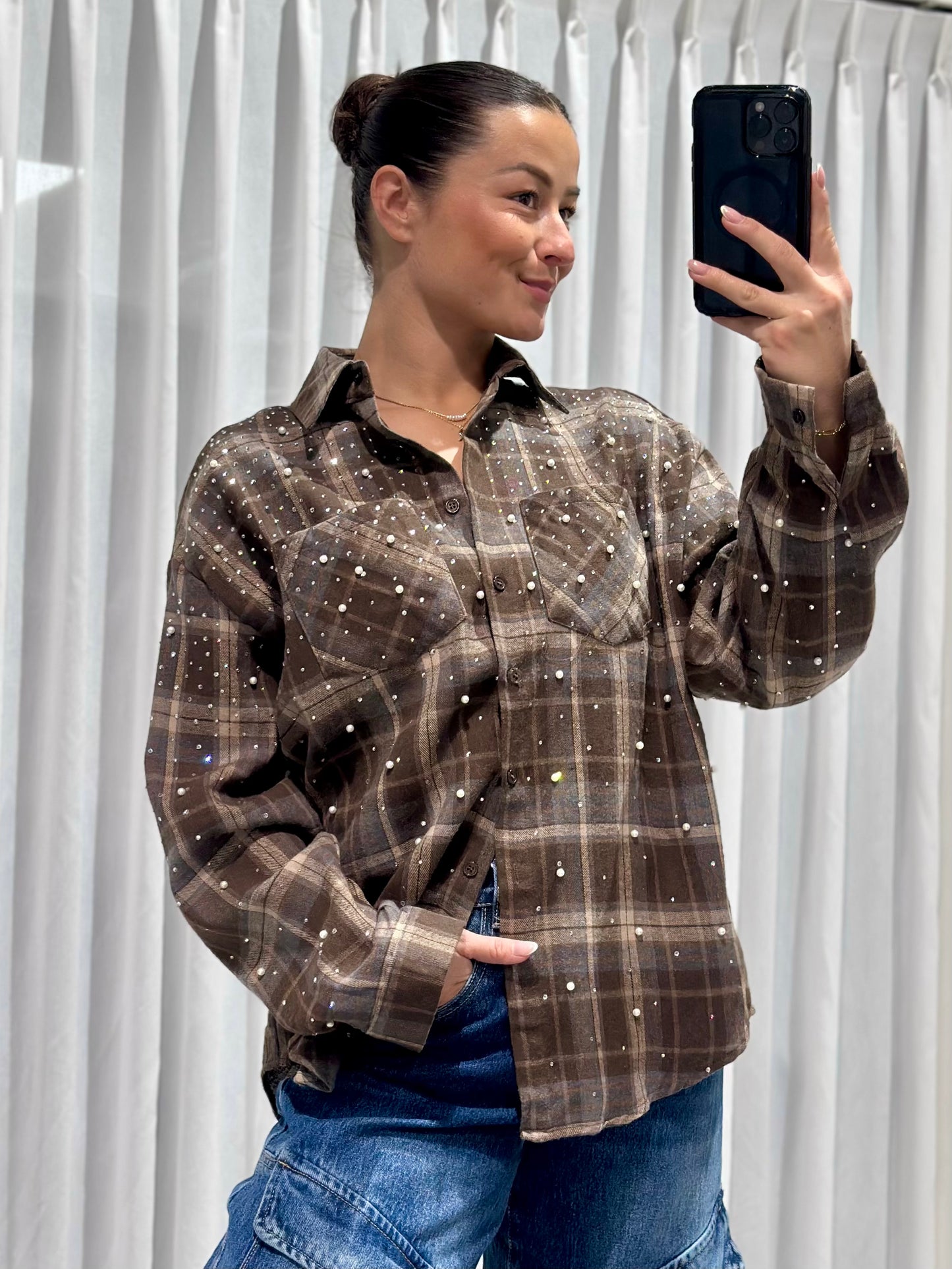 Una blouse brown