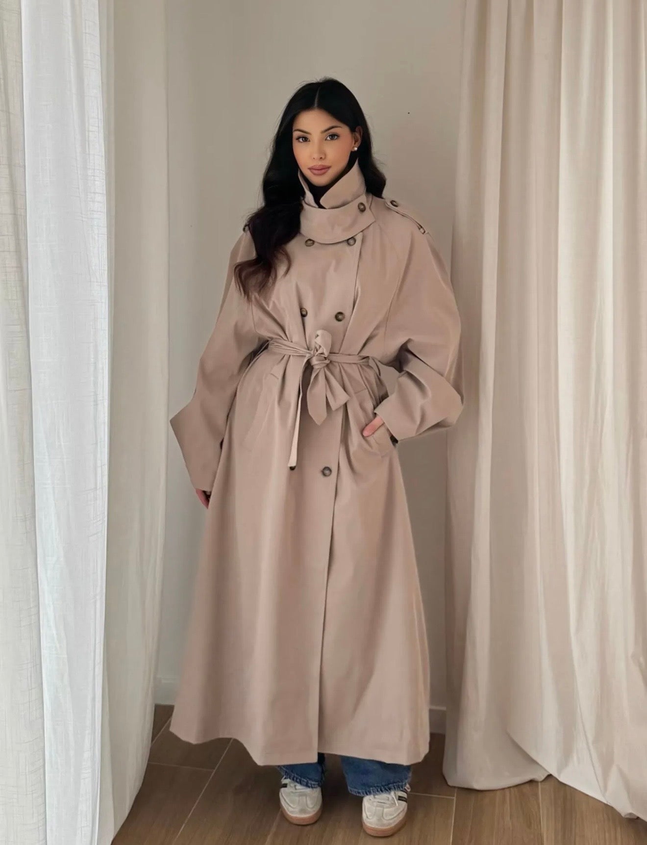 Long trenchcoat taupe