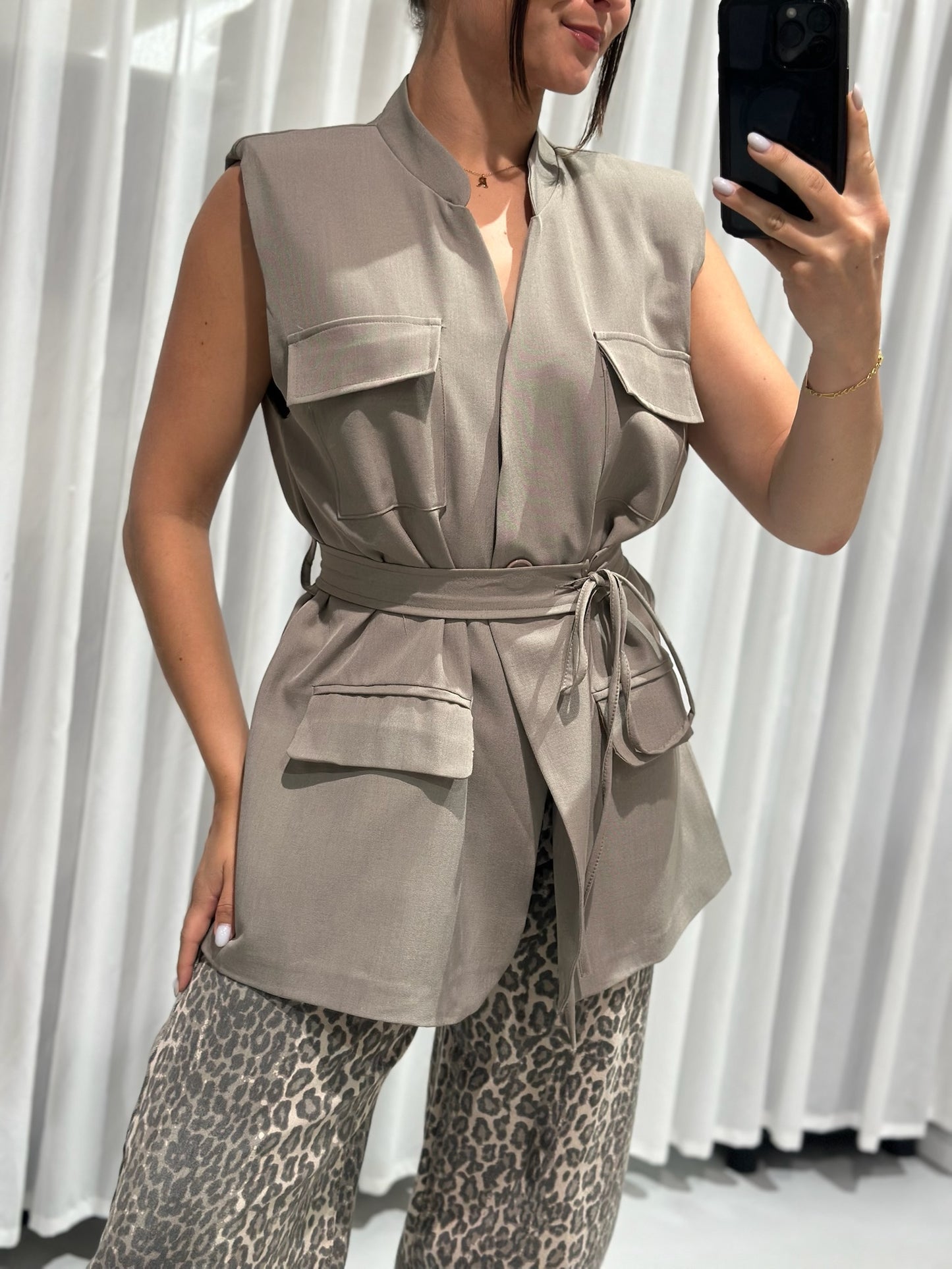 Audry gilet taupe