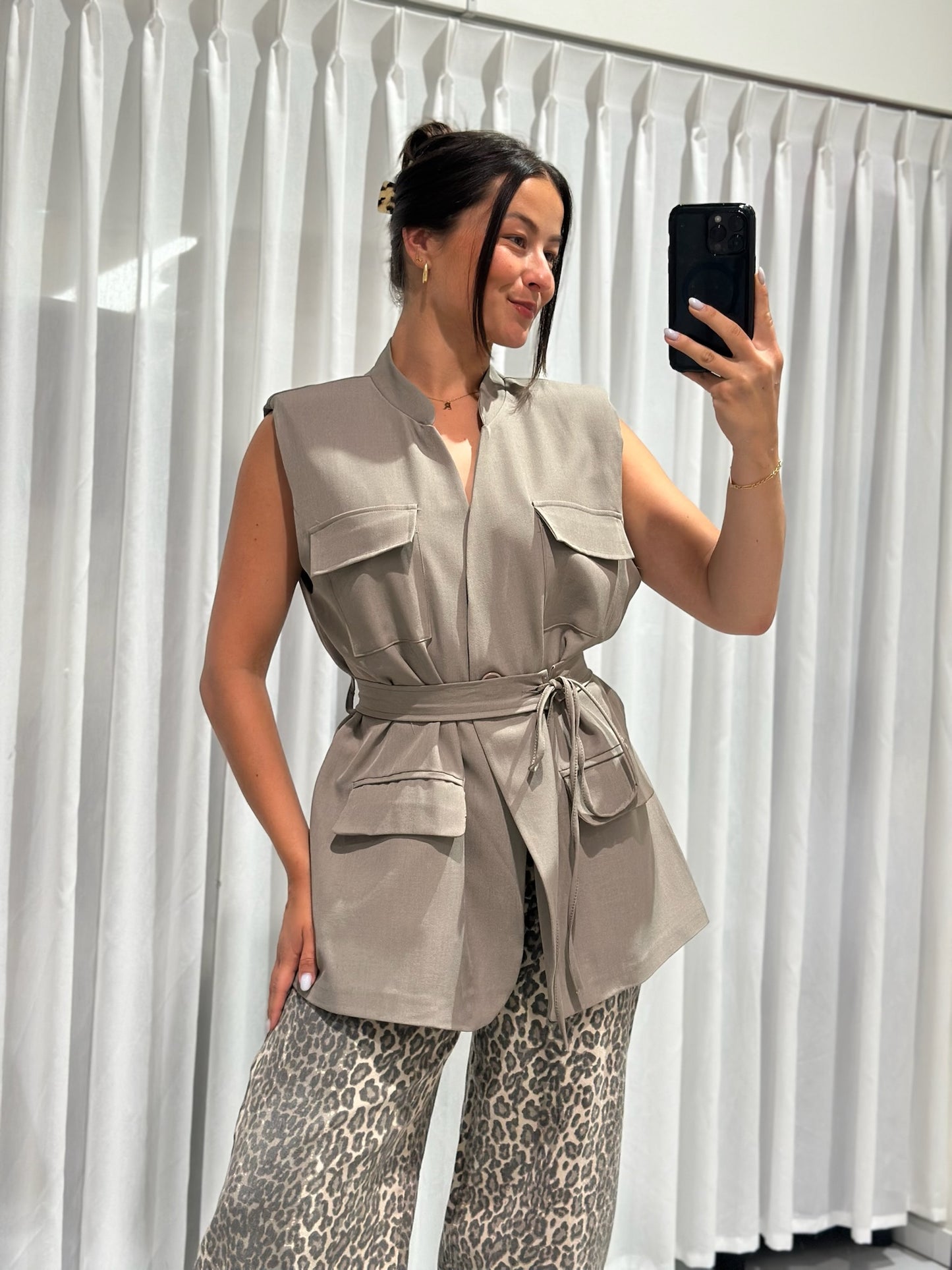 Audry gilet taupe