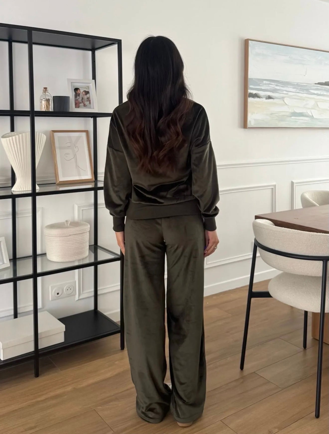 Velvet joggingset khaki